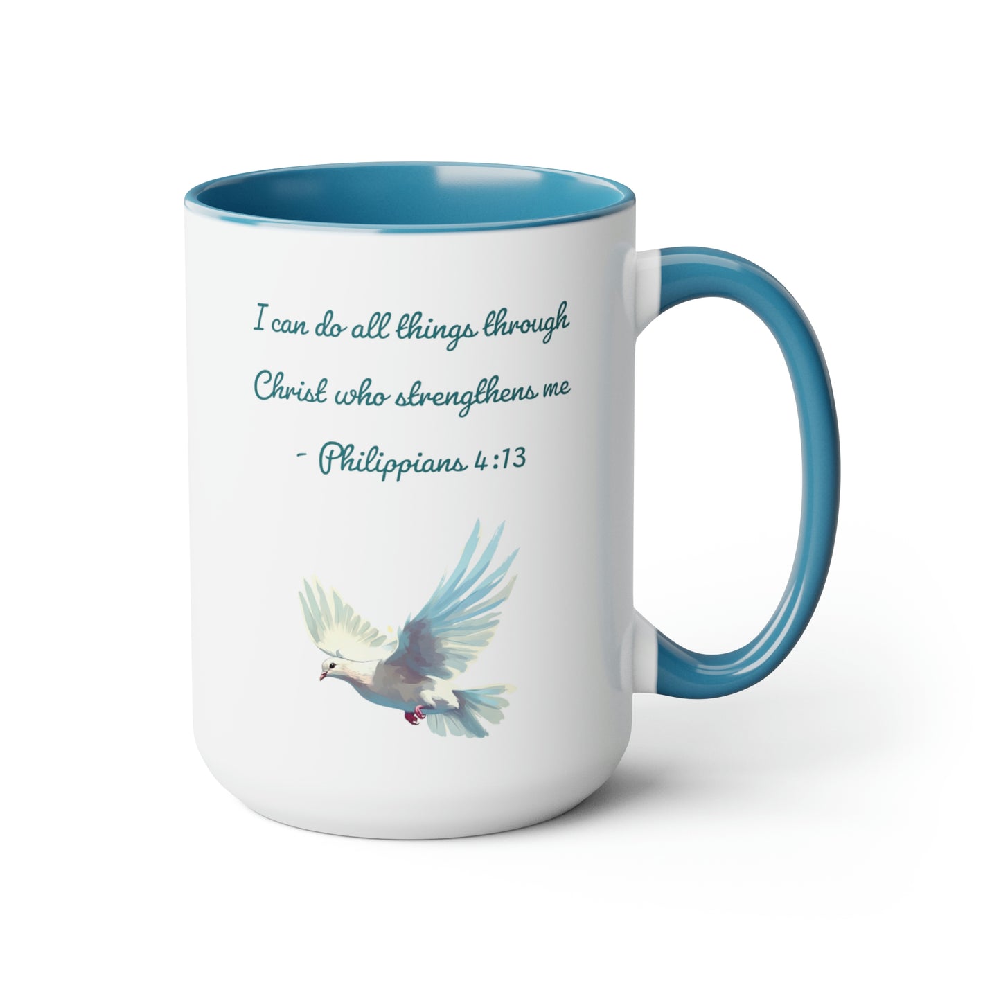 Philippians 4:13, Two-Tone Coffee Mugs, 15oz