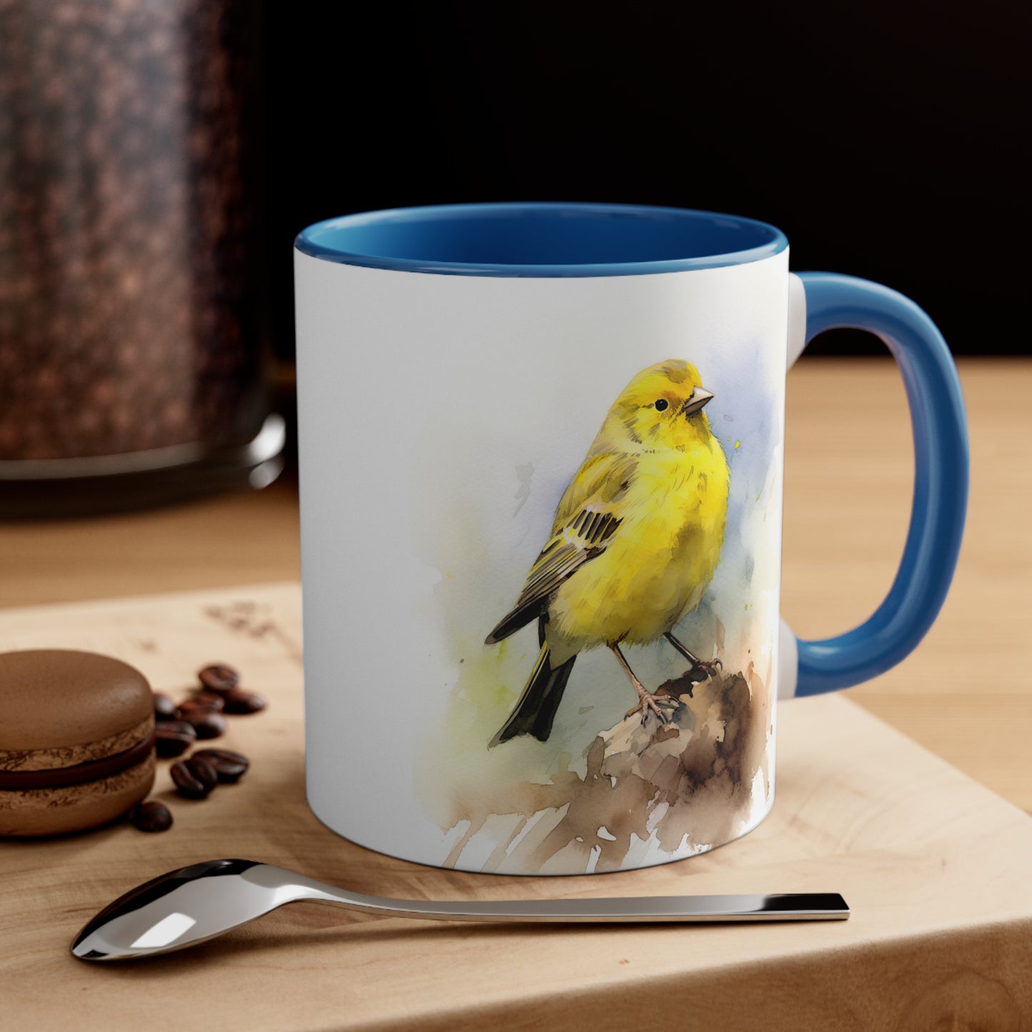 Canary Watercolor Accent Coffee Mug, 11oz