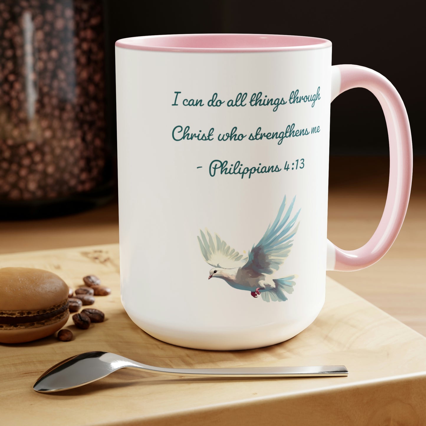 Philippians 4:13, Two-Tone Coffee Mugs, 15oz