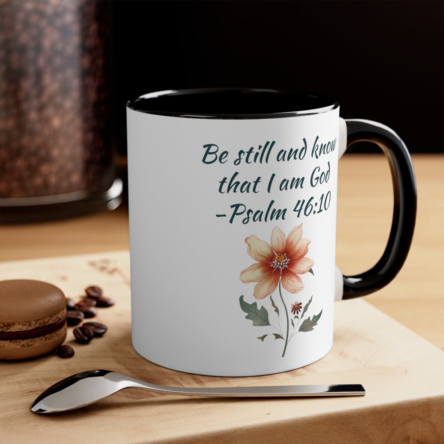 Be Still and Know Psalm Accent Coffee Mug, 11oz