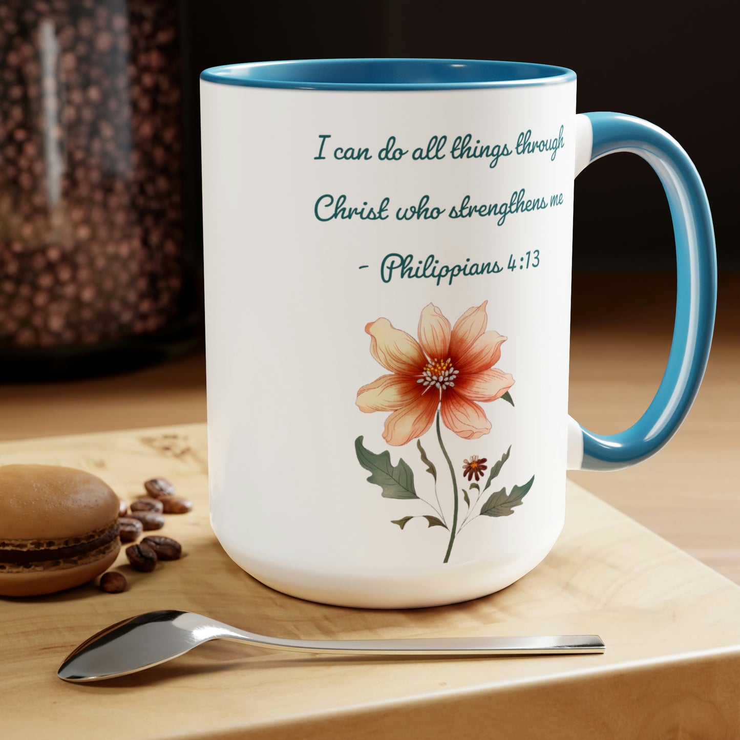 Philippians 4:13, Two-Tone Coffee Mugs, 15oz