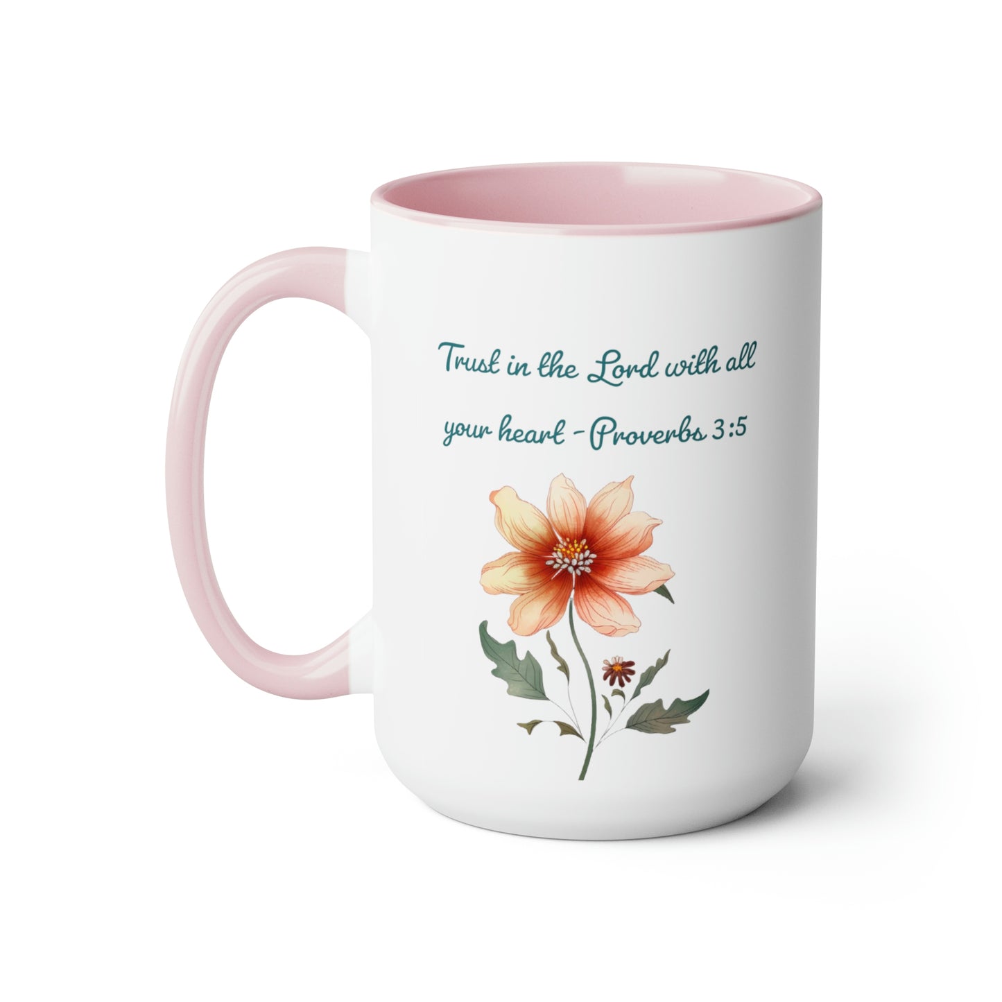 Trust in the Lord, Proverbs 3:5, Two-Tone Coffee Mugs, 15oz