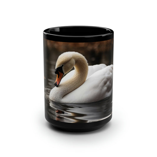 Swan Mug - 15oz Black Ceramic