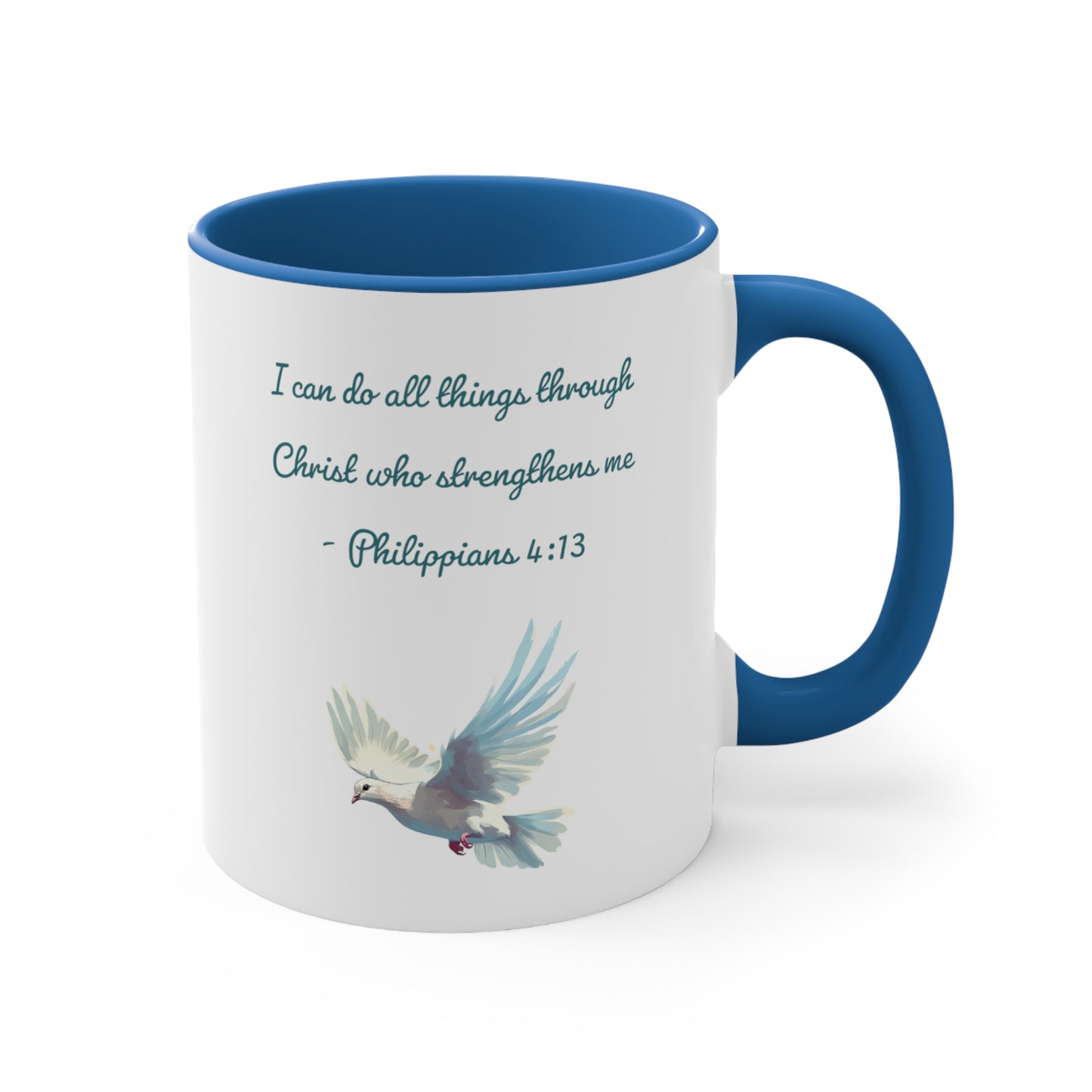 I Can Do all things Bible verse Accent Coffee Mug, 11 oz
