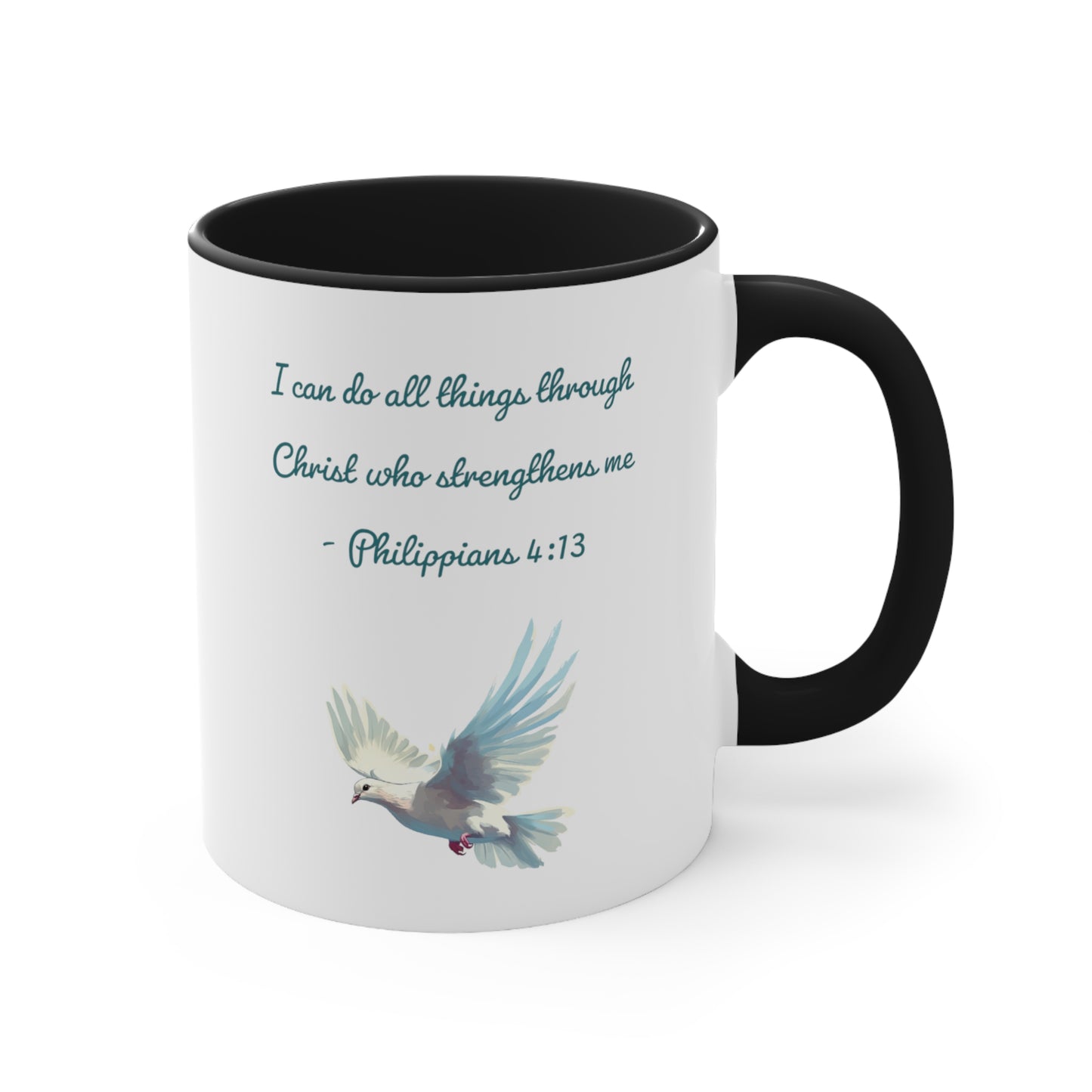 I Can Do all things Bible verse Accent Coffee Mug, 11 oz