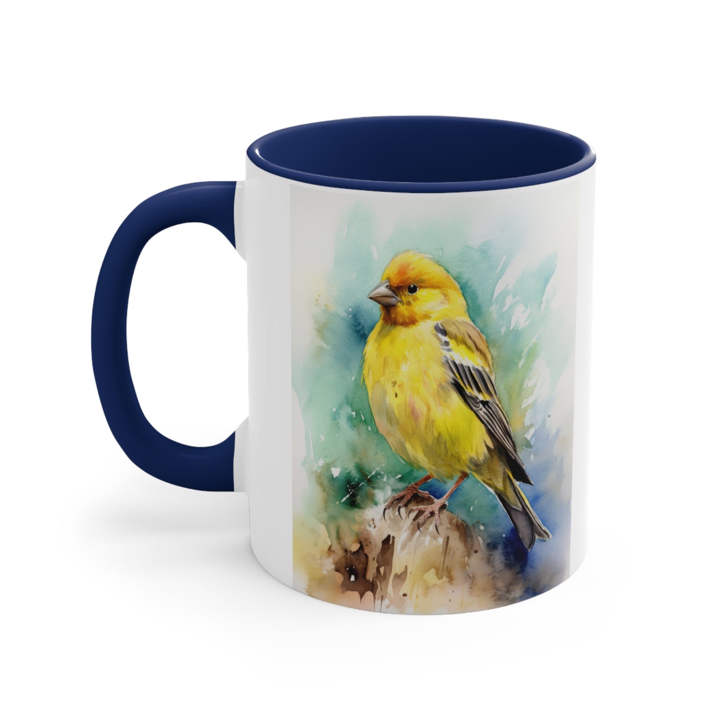 Canary Watercolor Accent Coffee Mug 4, 11oz