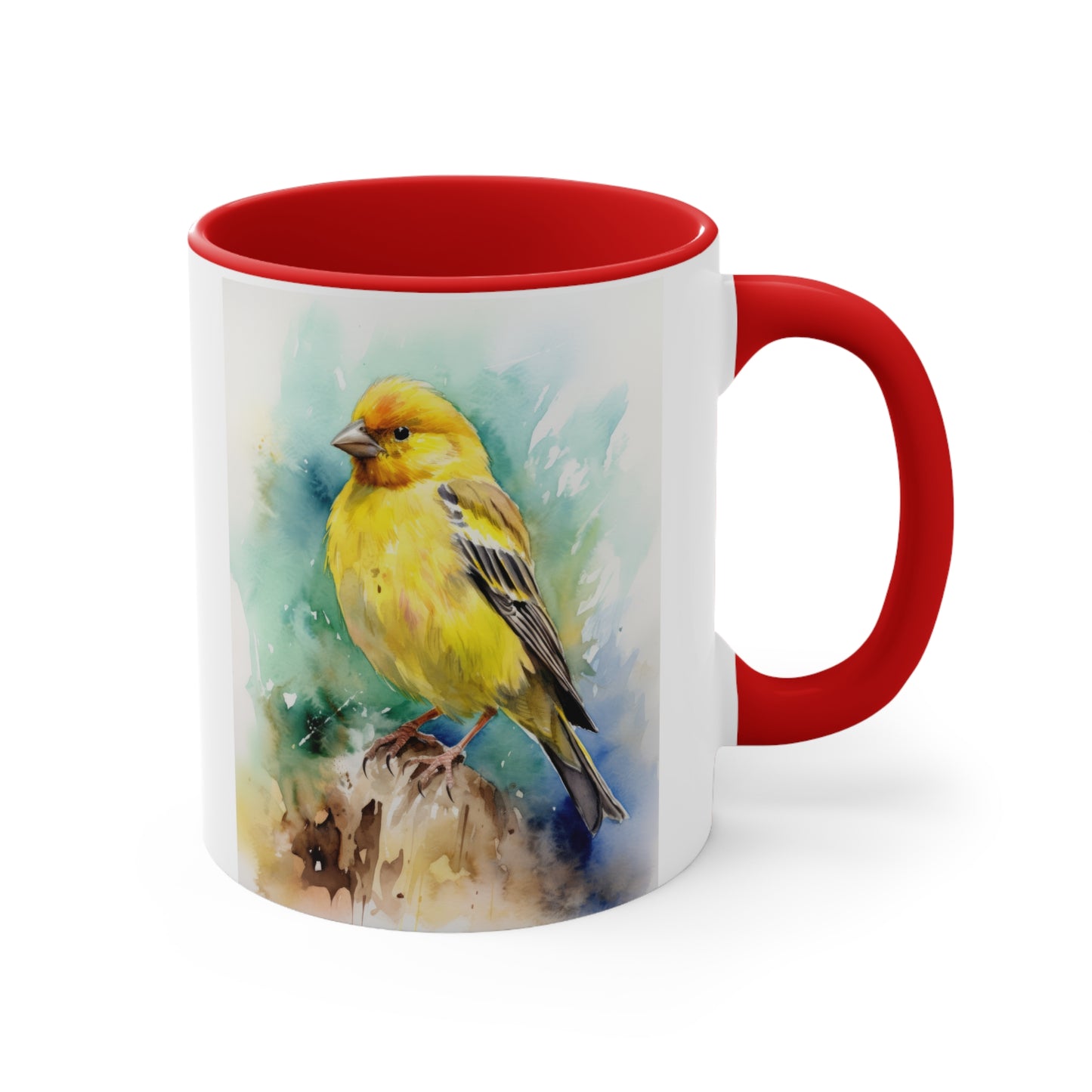 Canary Watercolor Accent Coffee Mug 4, 11oz