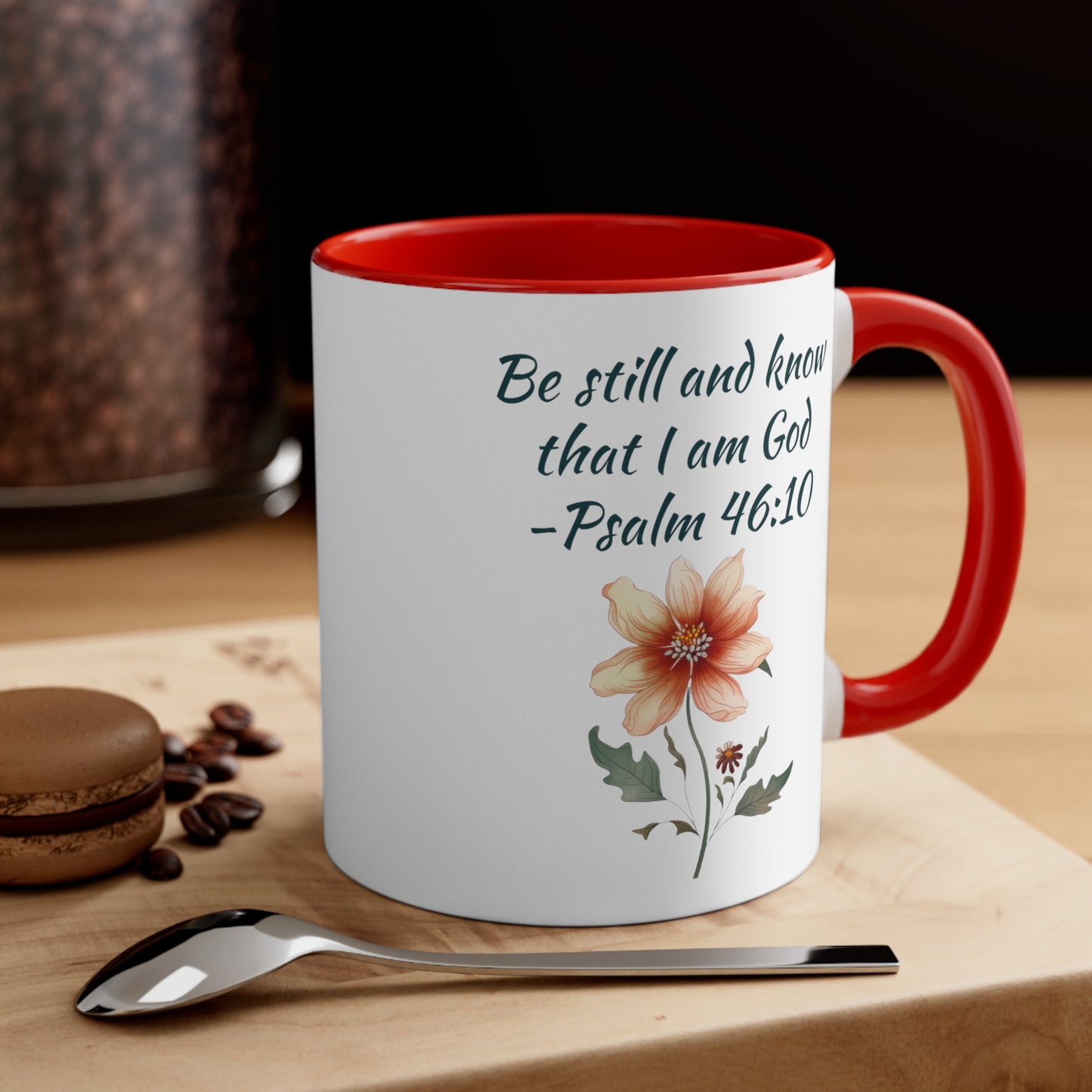 Be Still and Know Psalm Accent Coffee Mug, 11oz