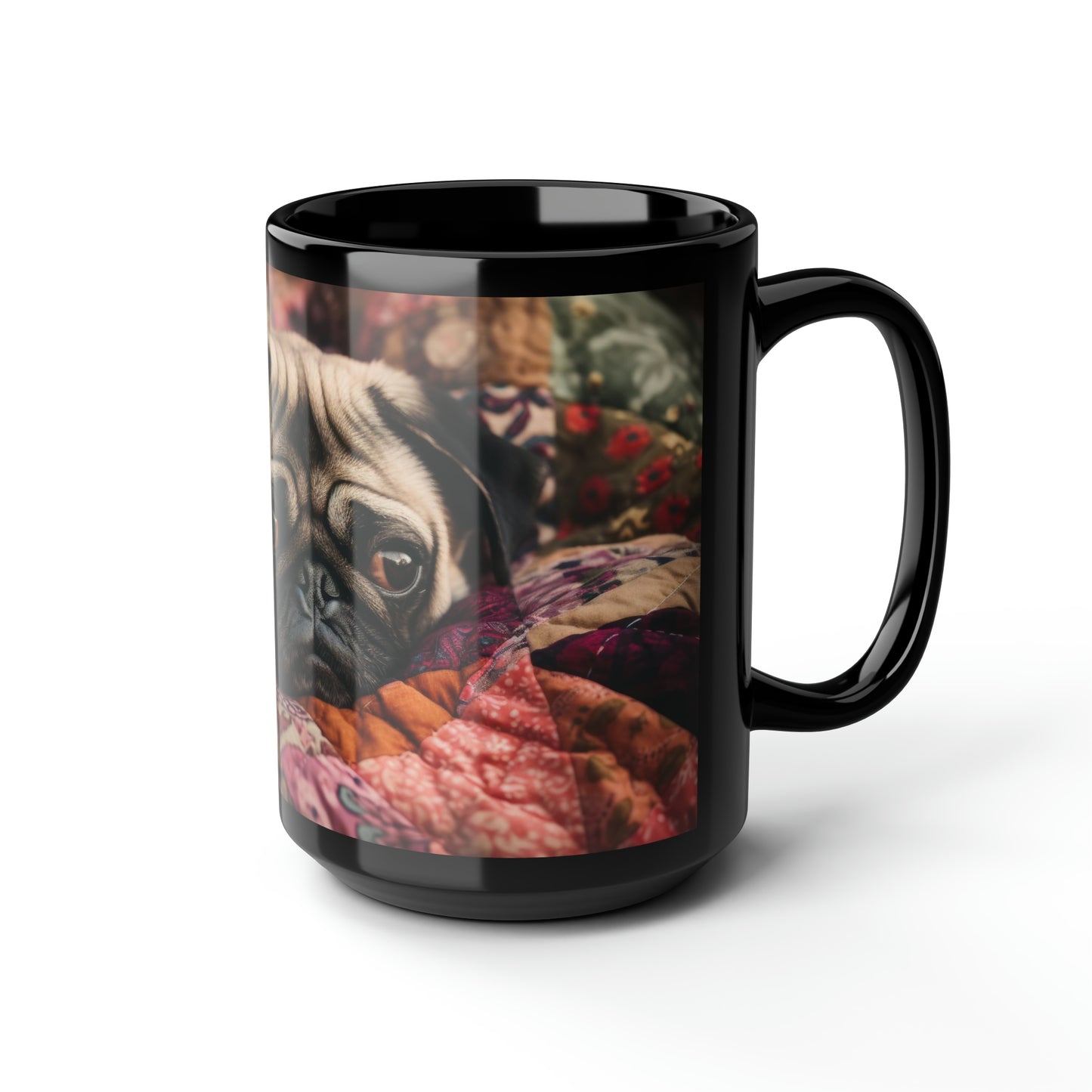 Pug Mug - 15oz Black Ceramic