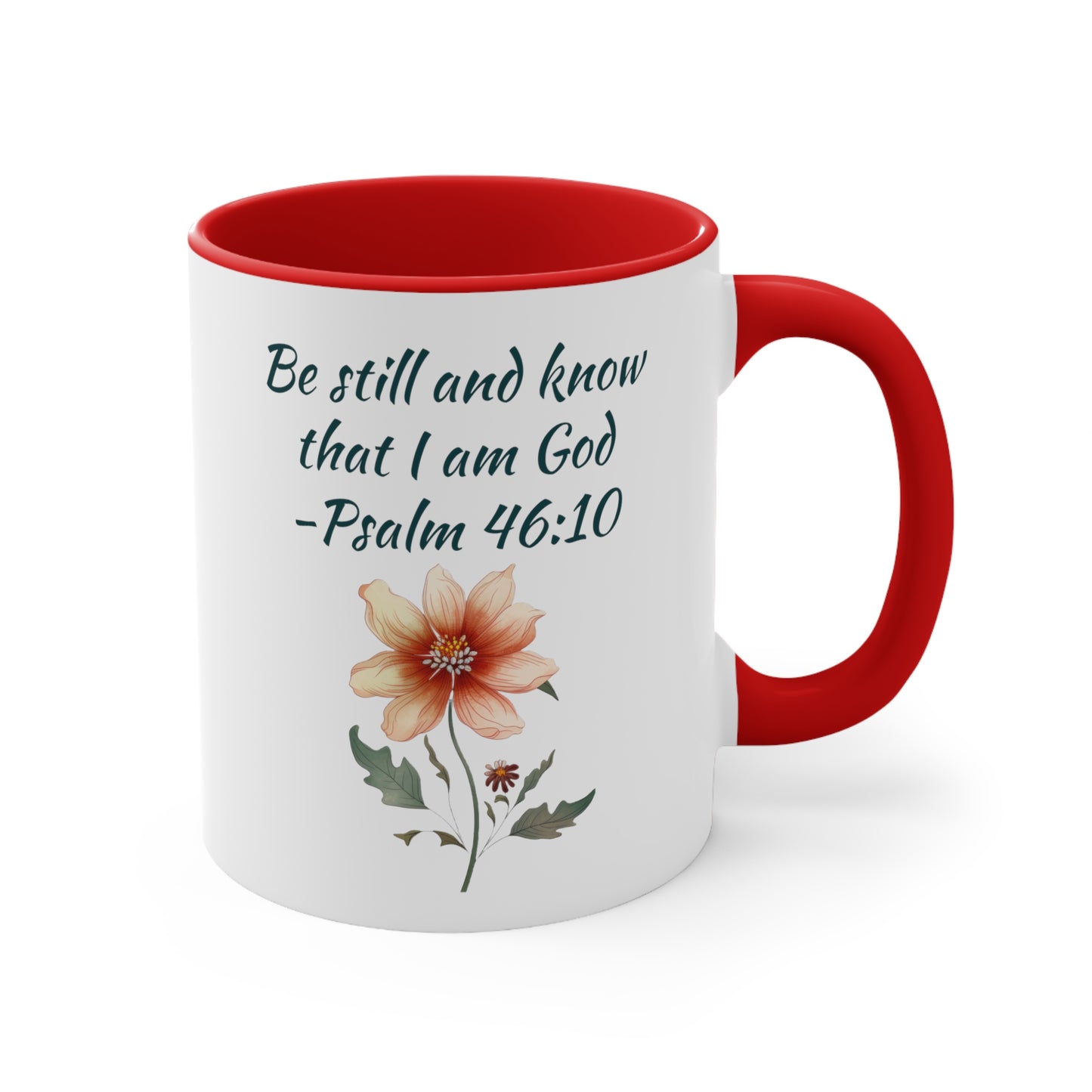 Be Still and Know Psalm Accent Coffee Mug, 11oz