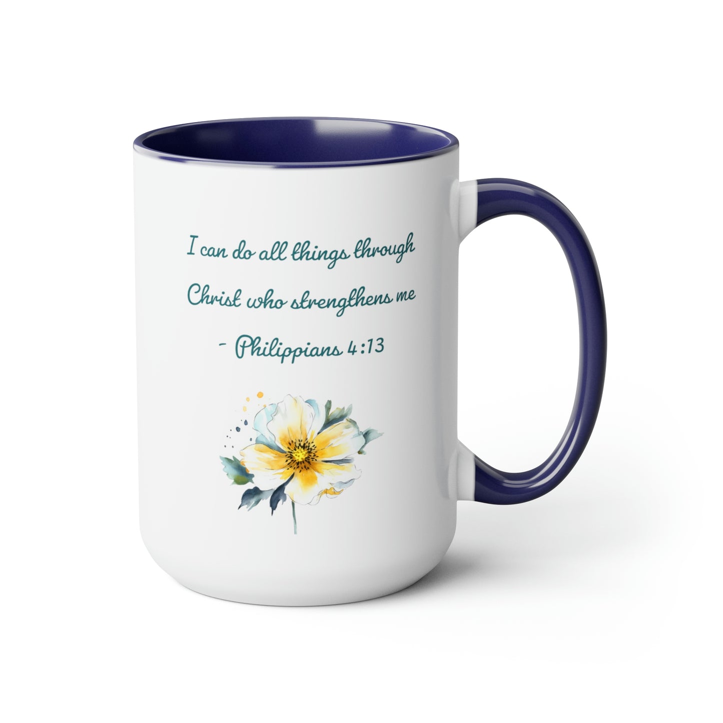 Philippians 4:13, Two-Tone Coffee Mugs, 15oz
