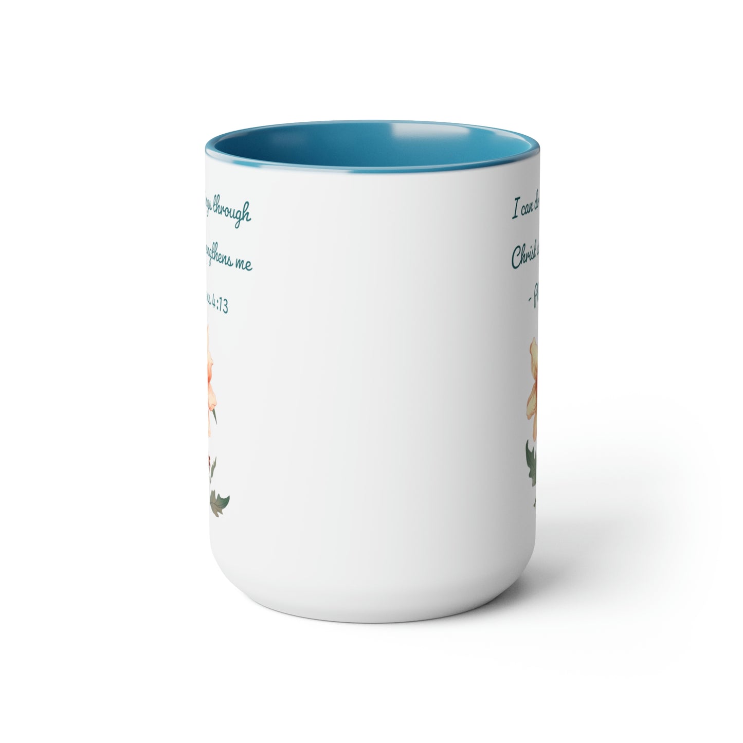 Philippians 4:13, Two-Tone Coffee Mugs, 15oz