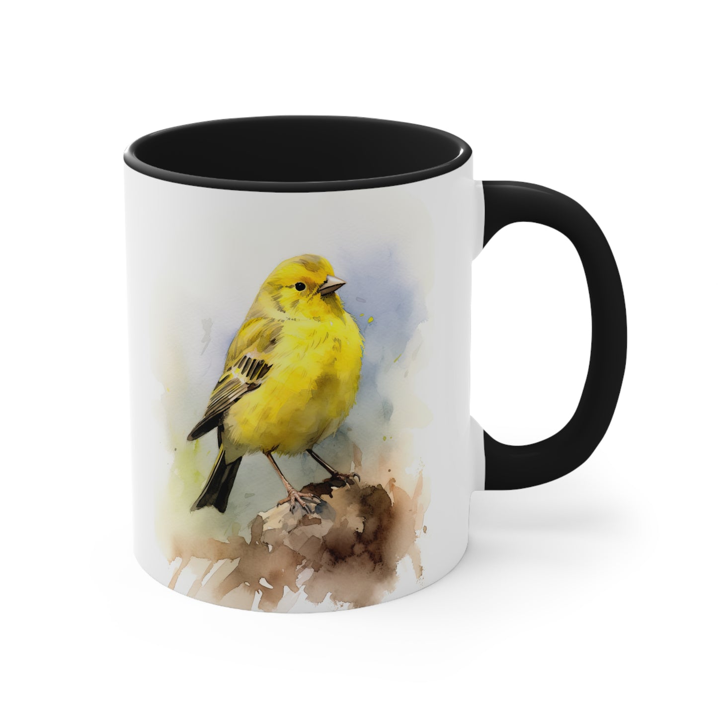 Canary Watercolor Accent Coffee Mug, 11oz