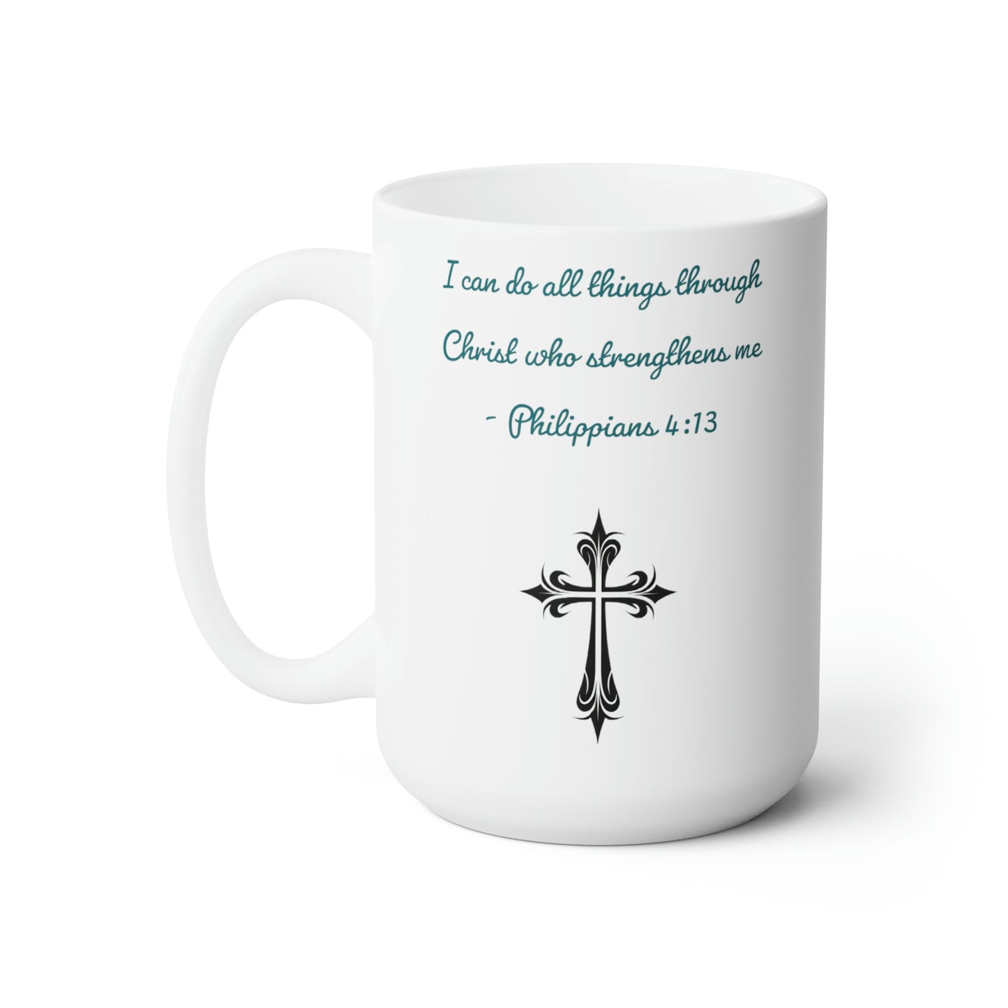 Philippians 4:13 Cross Mug 15oz