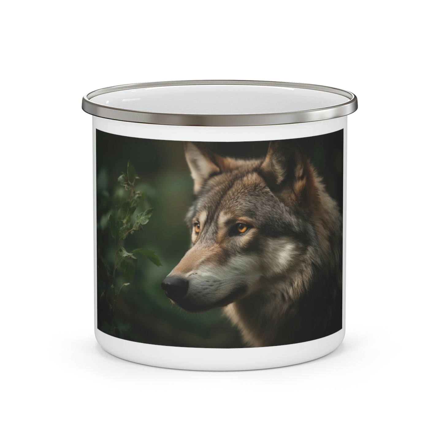 Wolf Enamel Camping Mug
