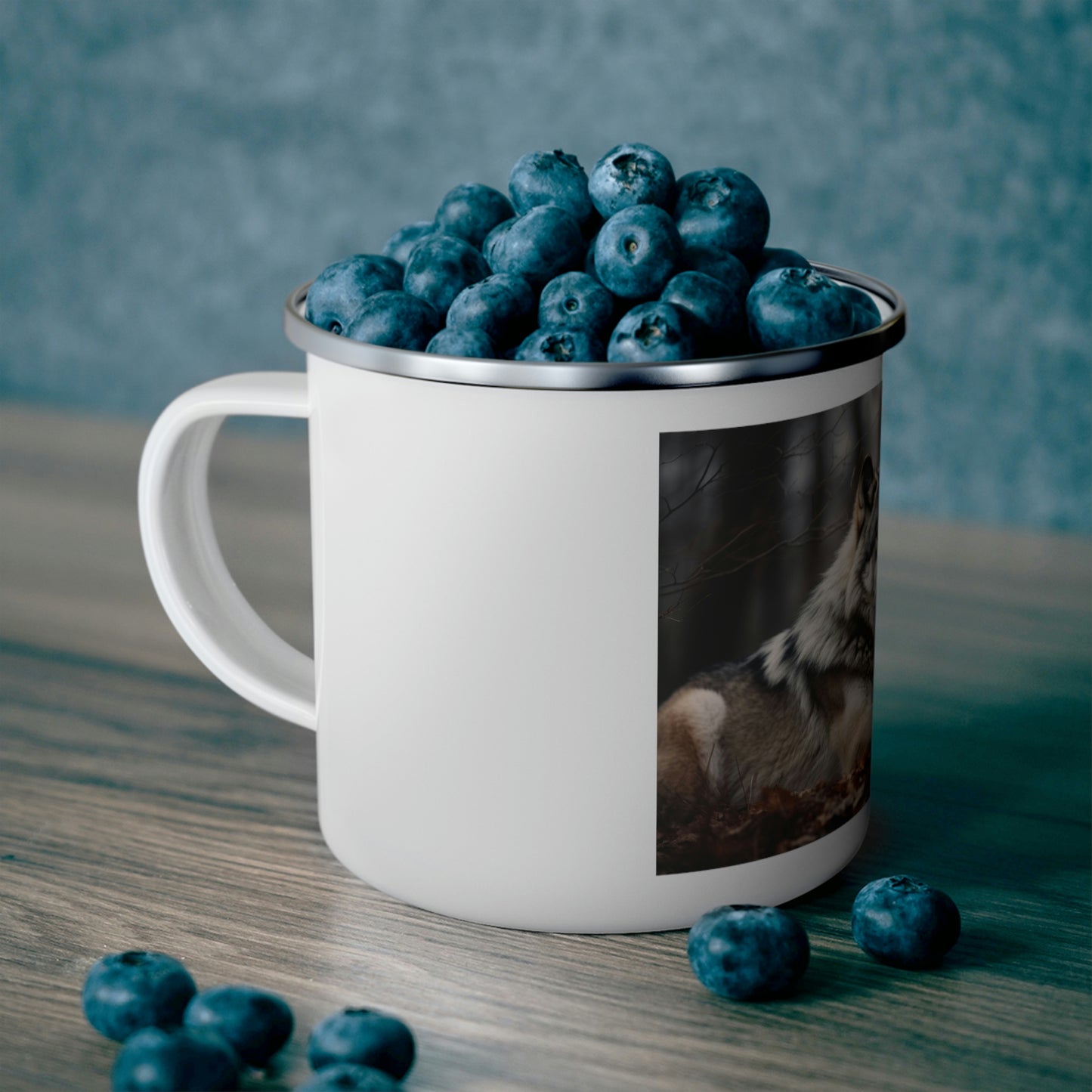 Wolf Enamel Camping Mug