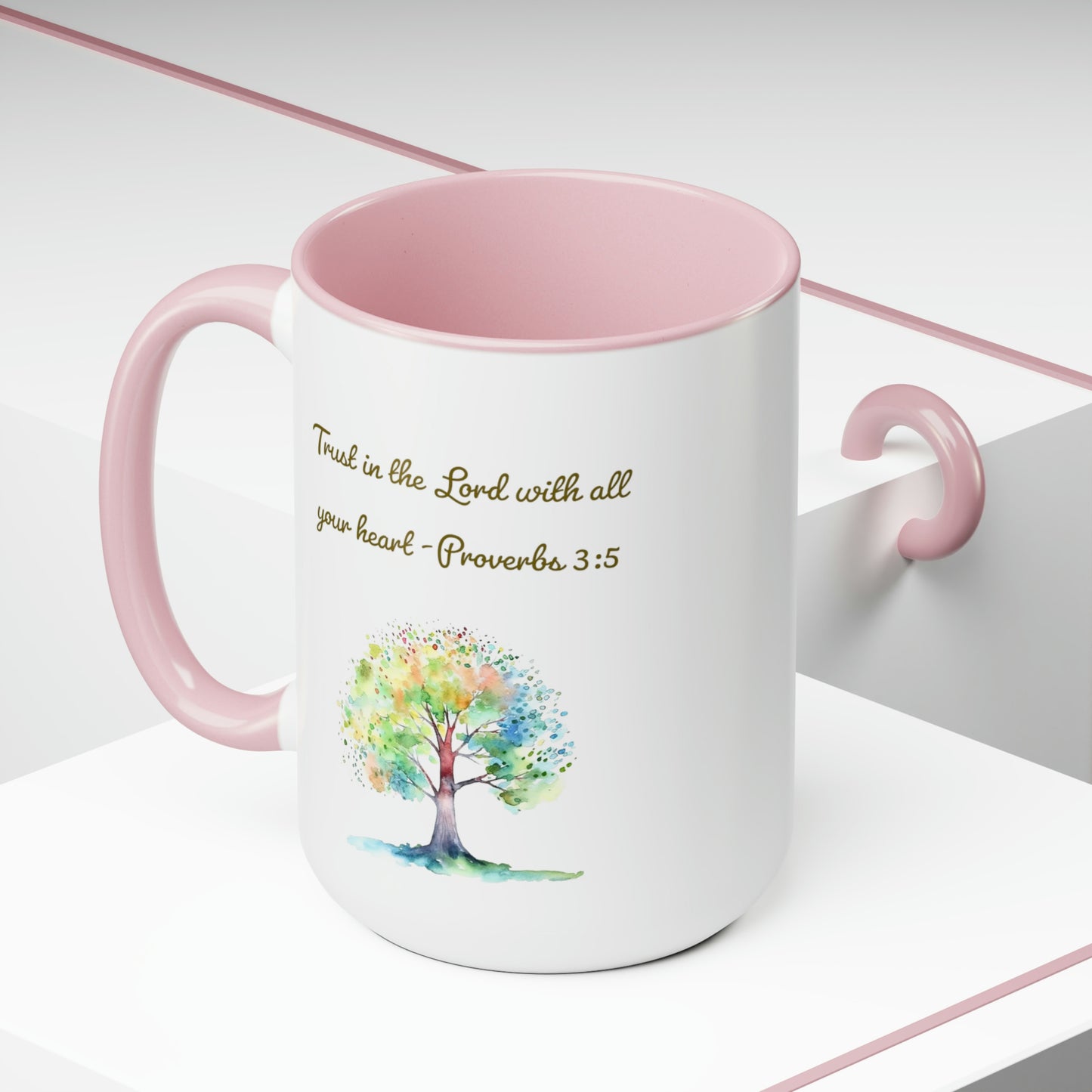 Trust in the Lord Proverbs 3:5 Two-Tone Coffee Mugs 15oz
