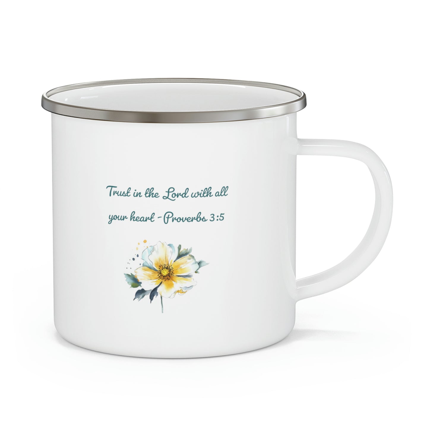 Trust in the Lord, Proverbs 3:5 Camping Mug, enamel, 12 oz