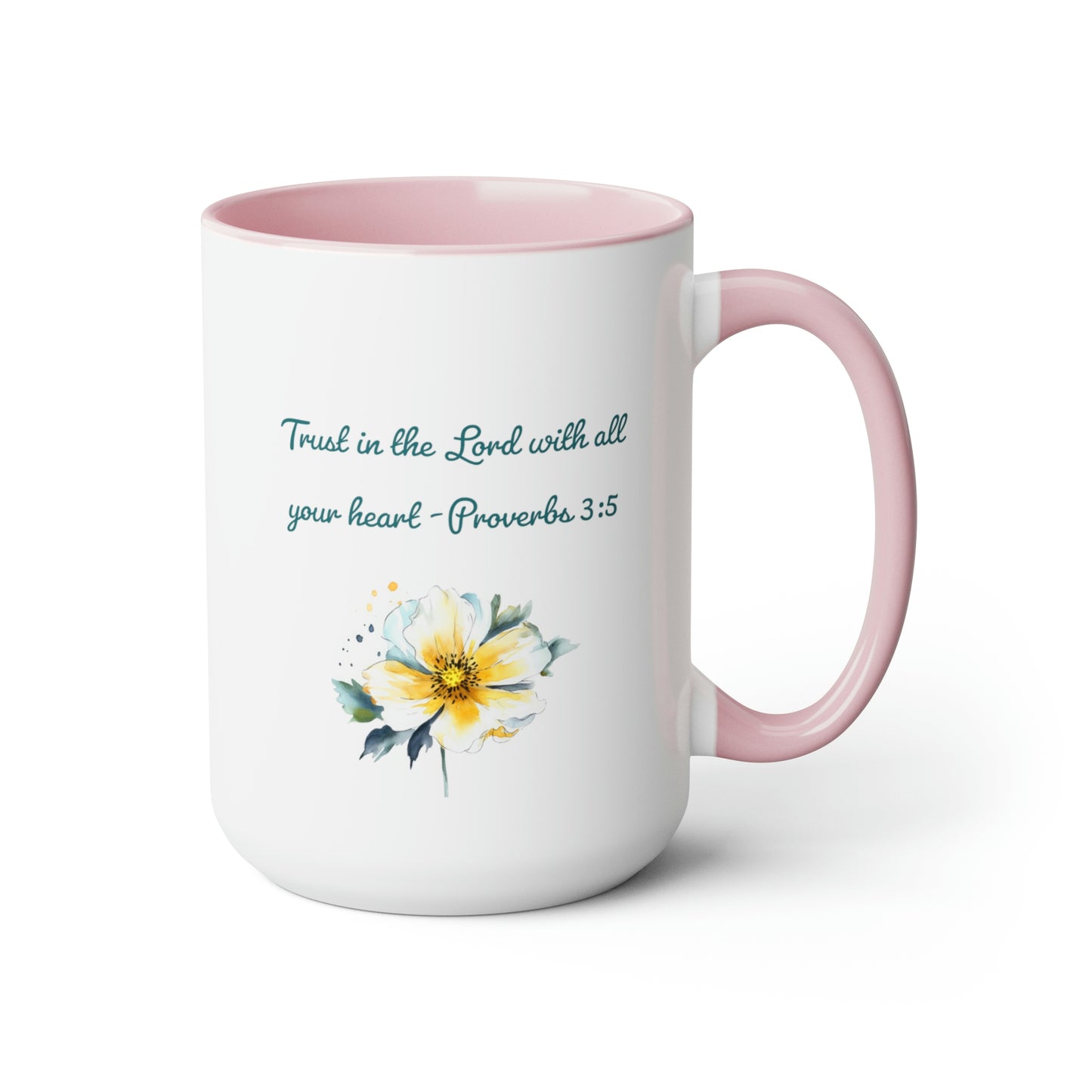 Trust in the Lord, Proverbs 3:5, Two-Tone Coffee Mugs, 15oz
