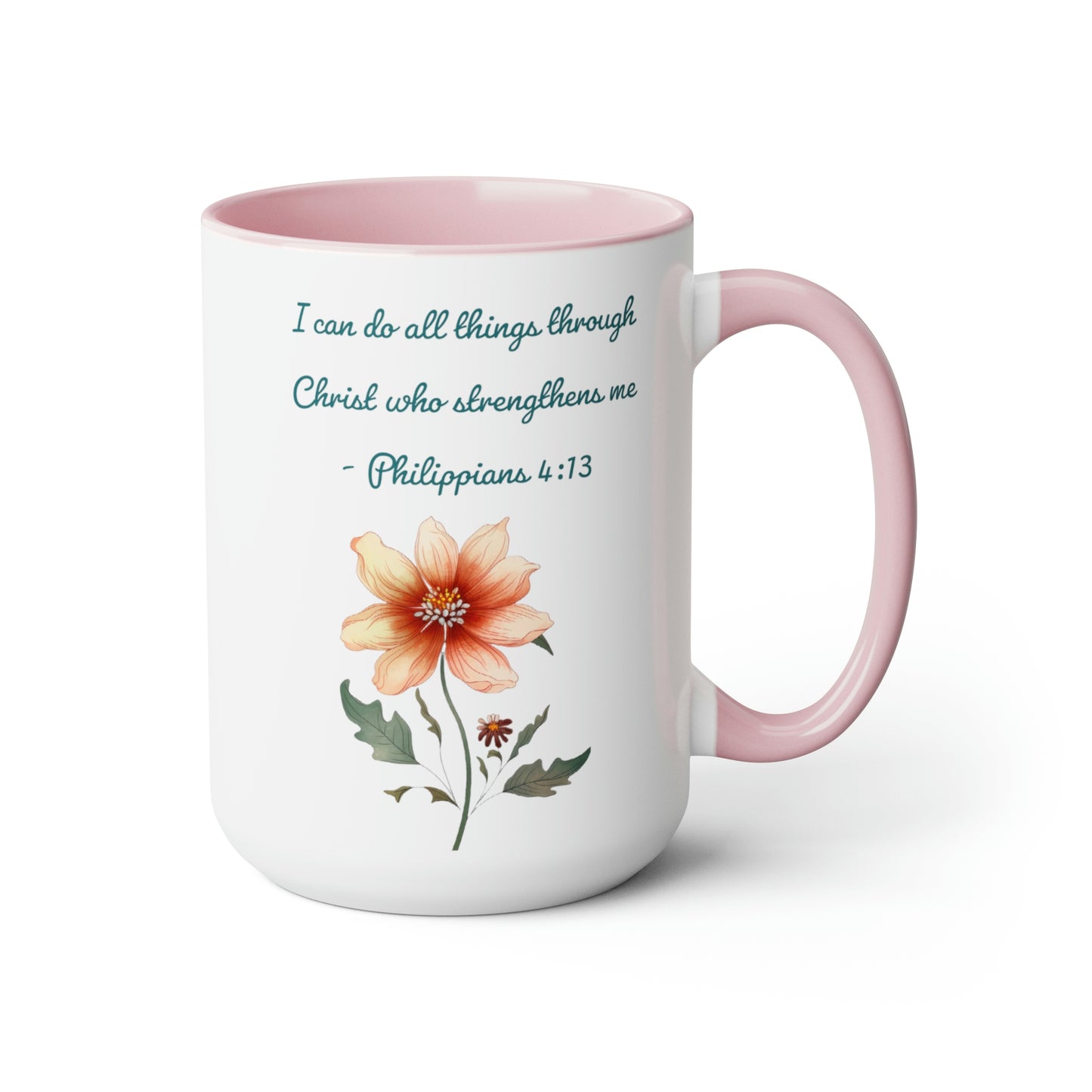 Philippians 4:13, Two-Tone Coffee Mugs, 15oz