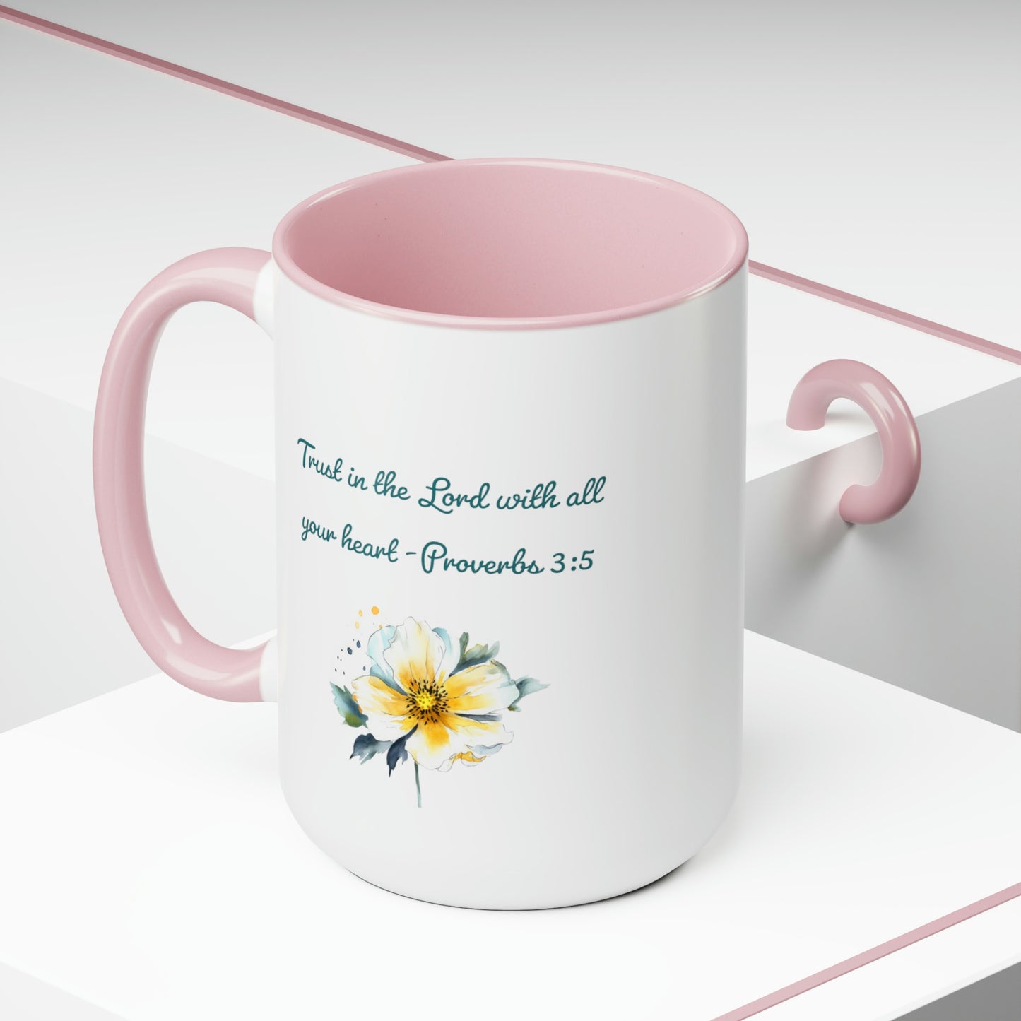 Trust in the Lord, Proverbs 3:5, Two-Tone Coffee Mugs, 15oz