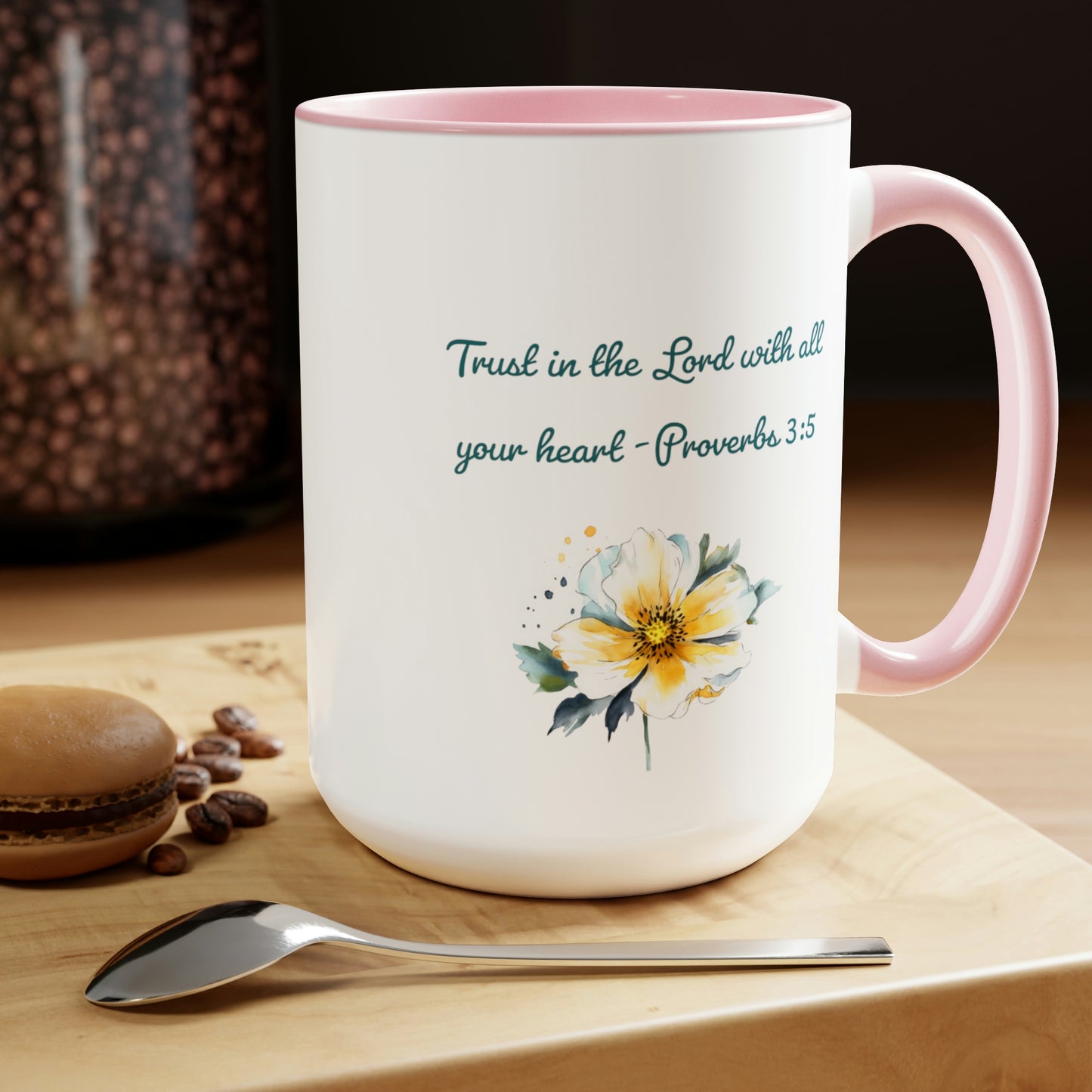 Trust in the Lord, Proverbs 3:5, Two-Tone Coffee Mugs, 15oz