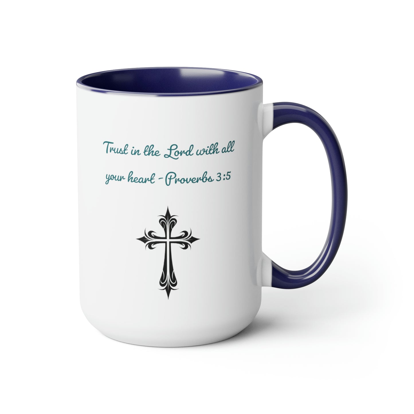 Trust in the Lord, Proverbs 3:5, Two-Tone Coffee Mugs, 15oz