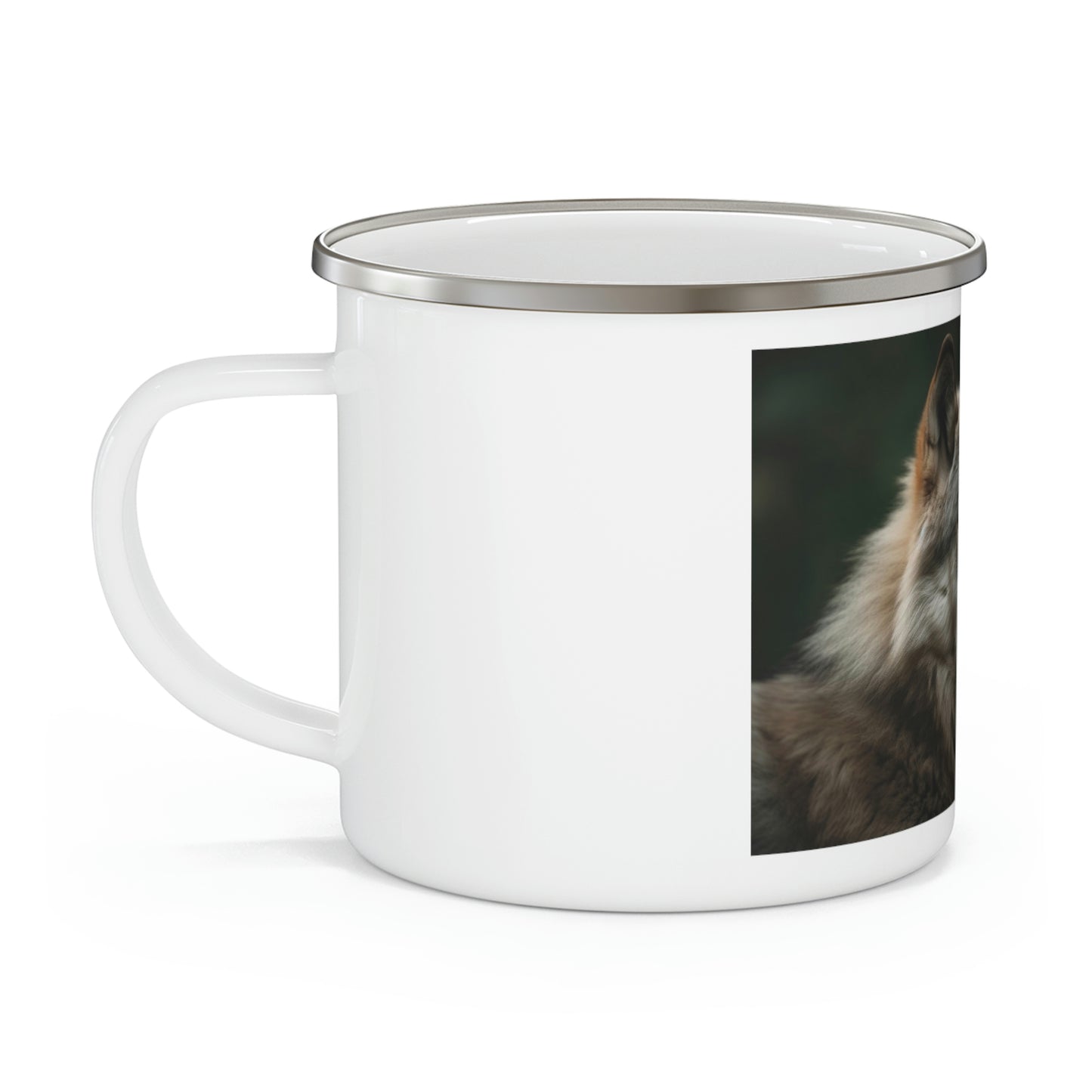 Wolf Enamel Camping Mug