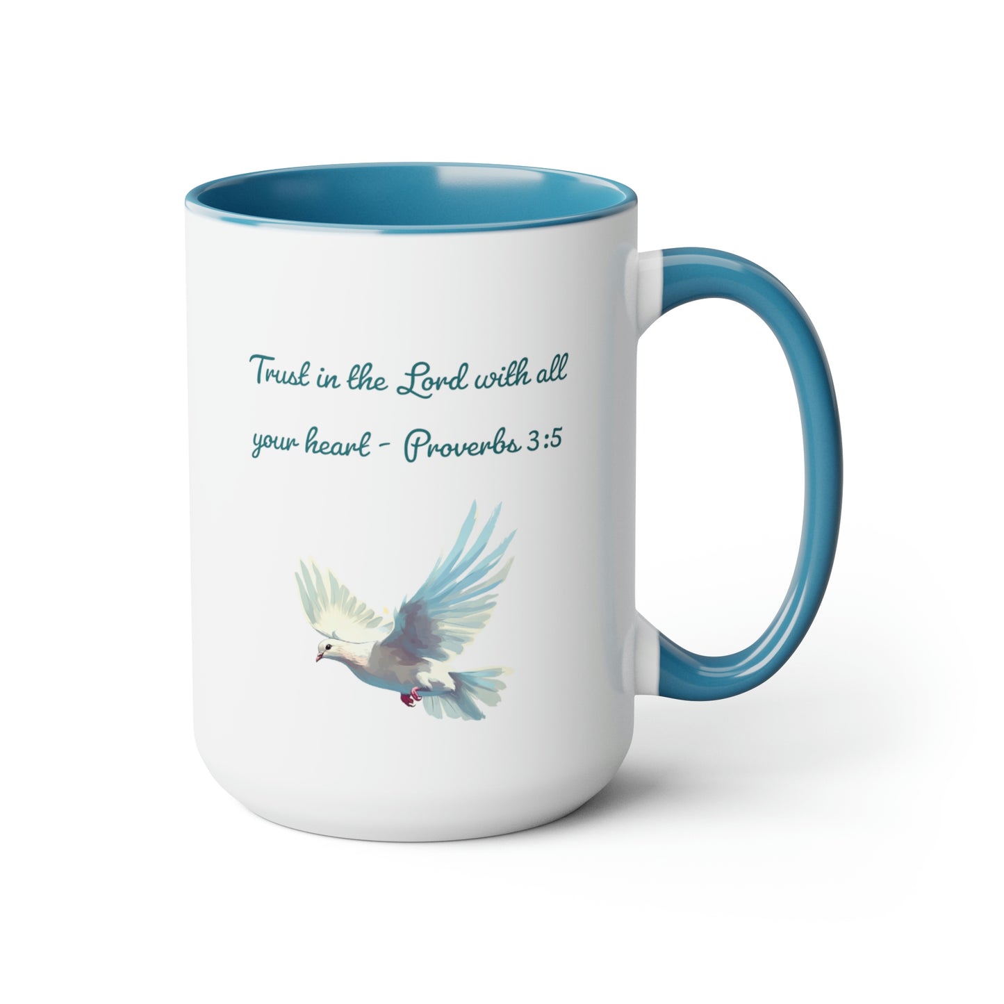 Trust in the Lord, Proverbs 3:5, Two-Tone Coffee Mugs, 15oz