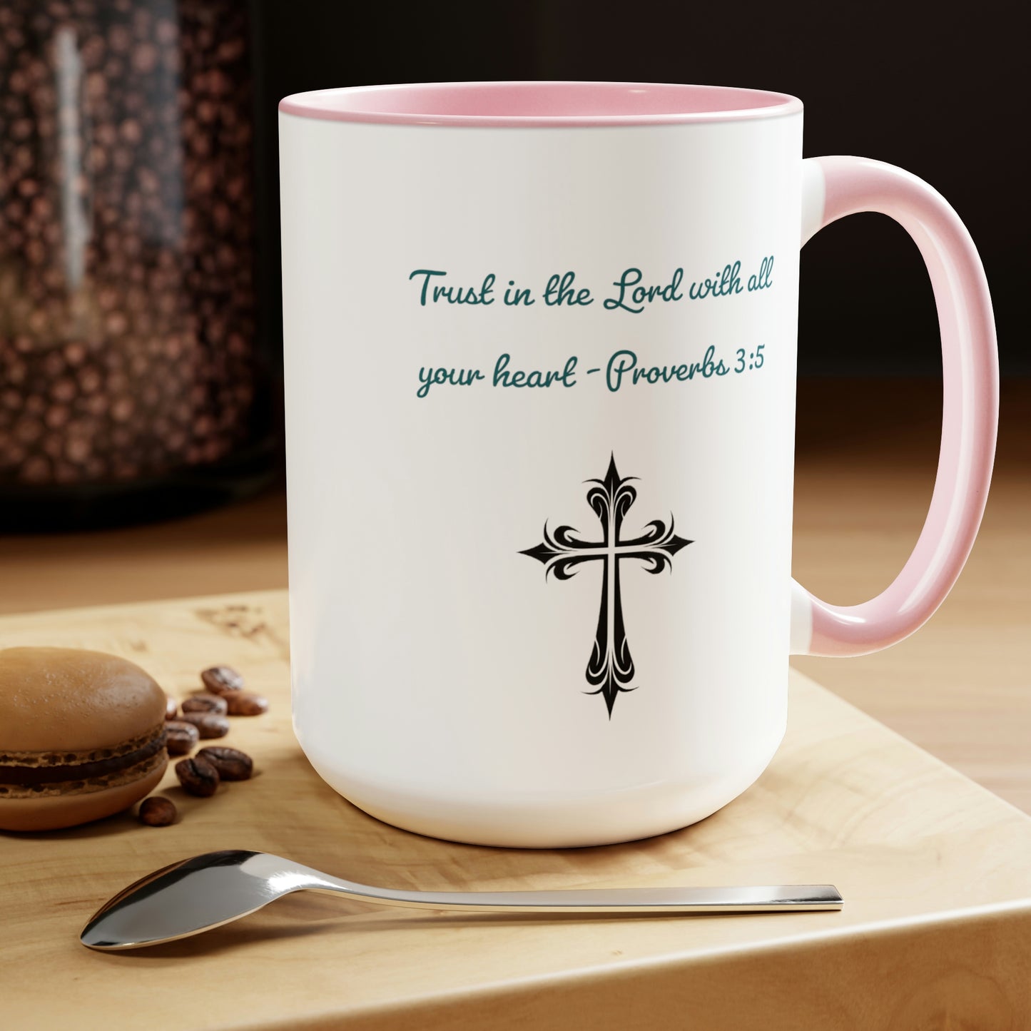 Trust in the Lord, Proverbs 3:5, Two-Tone Coffee Mugs, 15oz