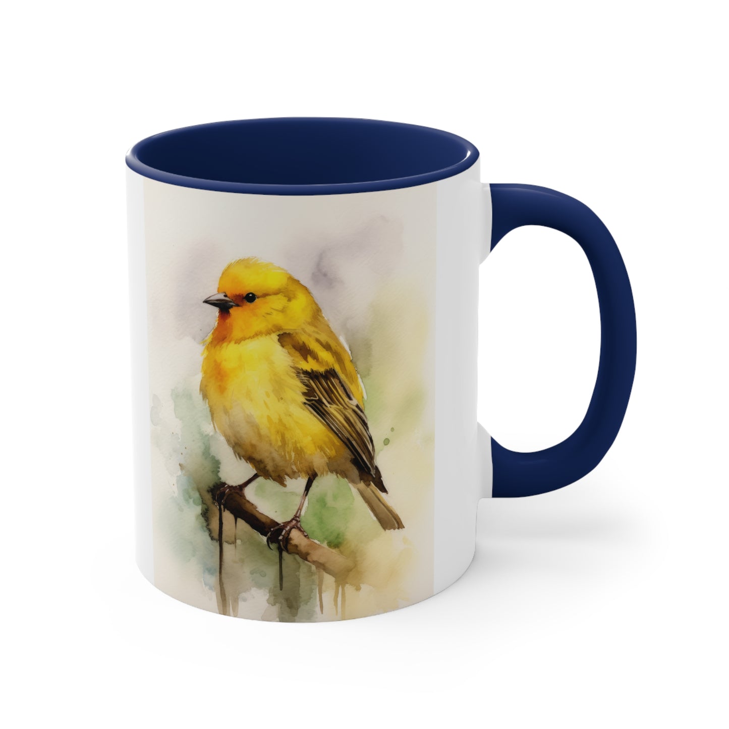 Canary Watercolor Accent Coffee Mug 3, 11oz