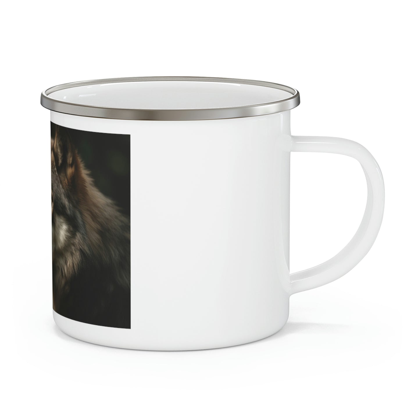 Wolf Enamel Camping Mug