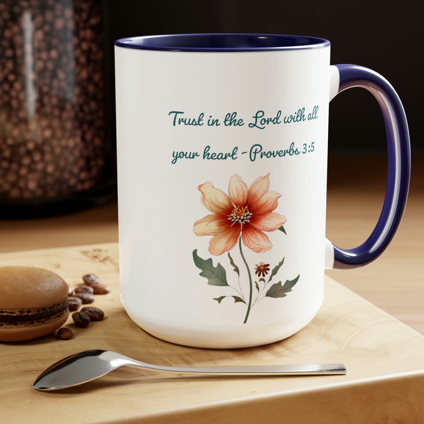 Trust in the Lord, Proverbs 3:5, Two-Tone Coffee Mugs, 15oz