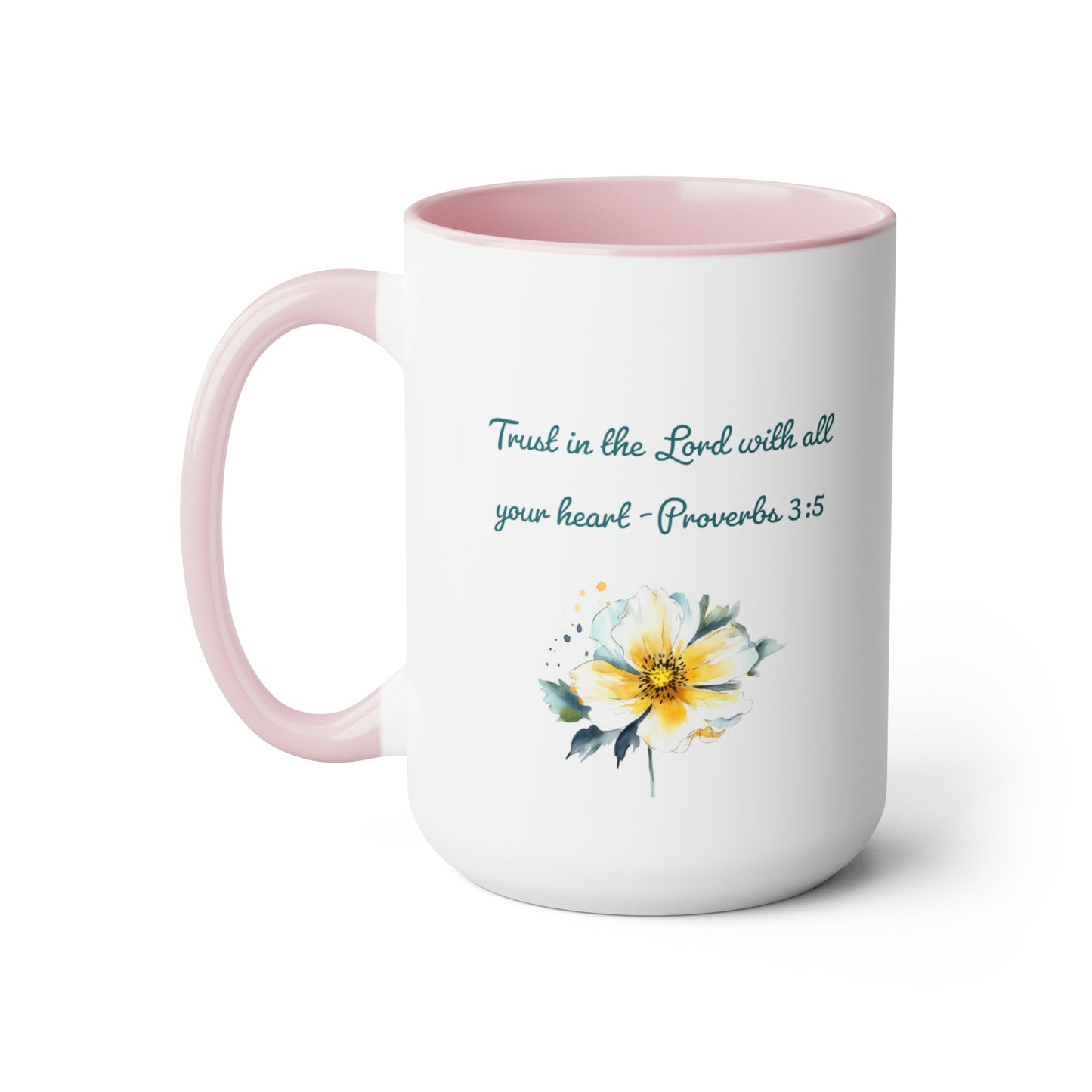 Trust in the Lord, Proverbs 3:5, Two-Tone Coffee Mugs, 15oz