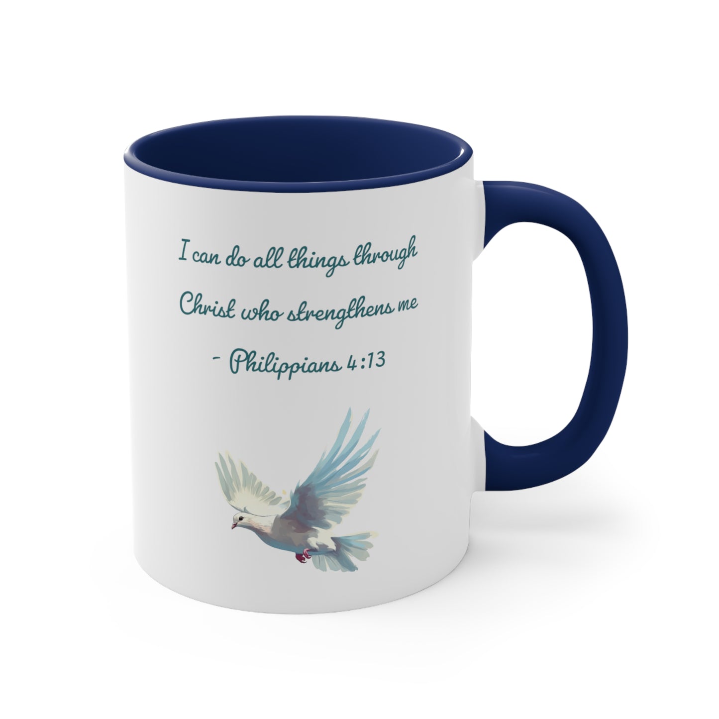 I Can Do all things Bible verse Accent Coffee Mug, 11 oz