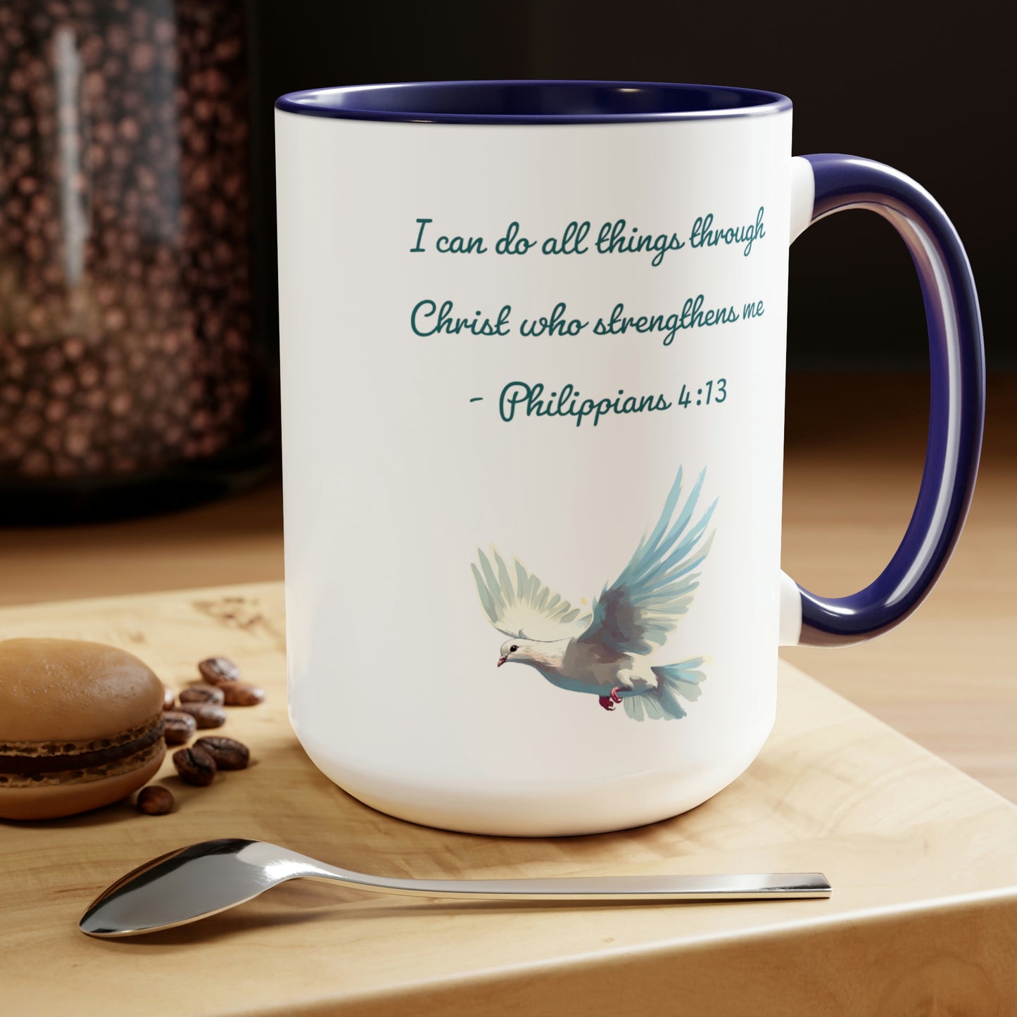 Philippians 4:13, Two-Tone Coffee Mugs, 15oz
