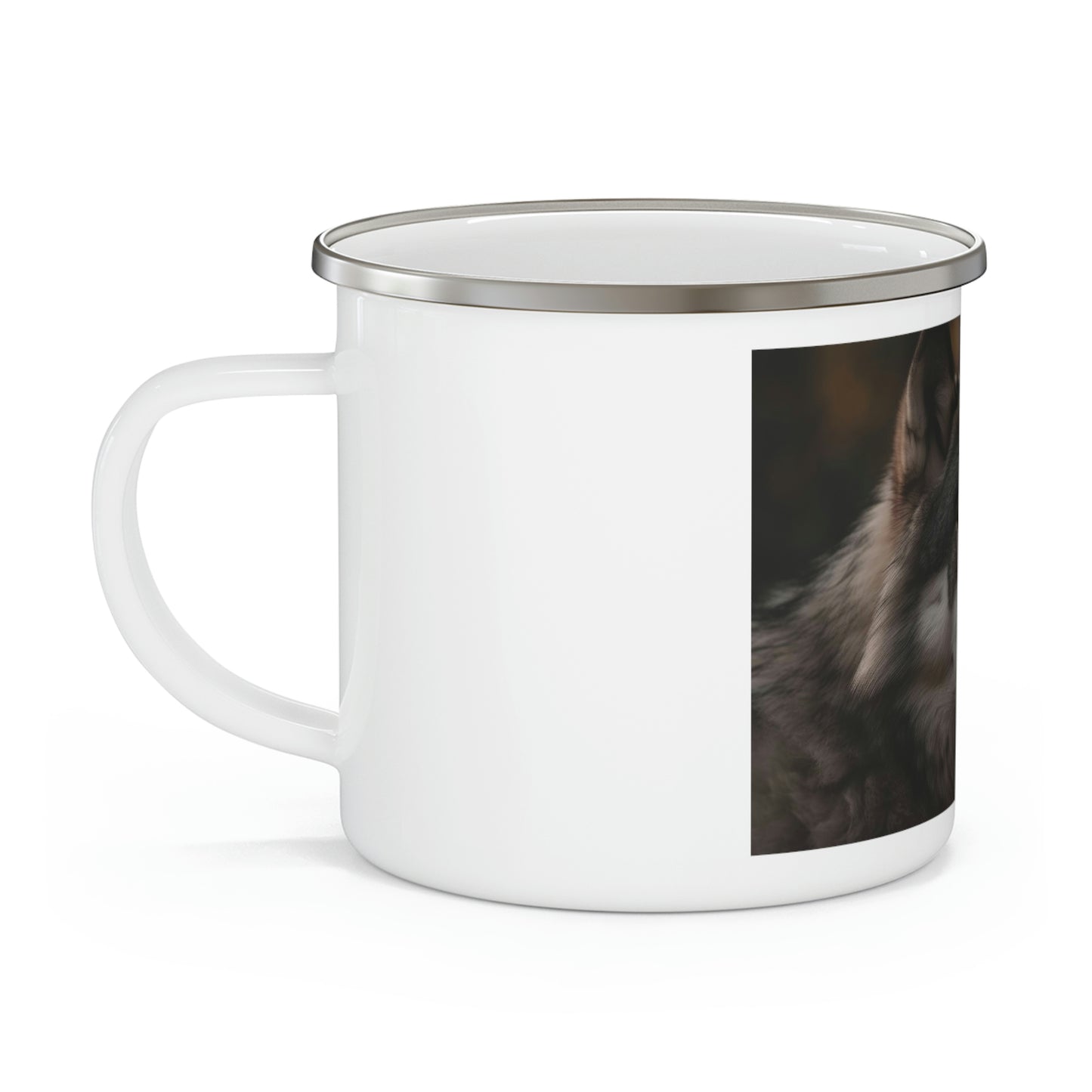Wolf Enamel Camping Mug