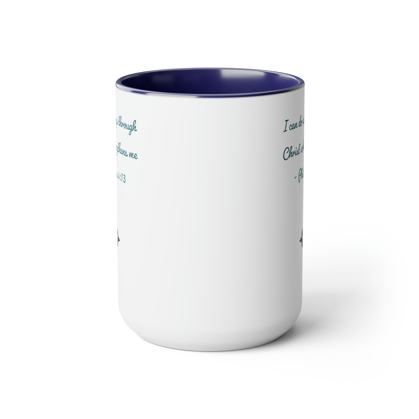 Philippians 4:13, Cross, Two-Tone Coffee Mugs, 15oz