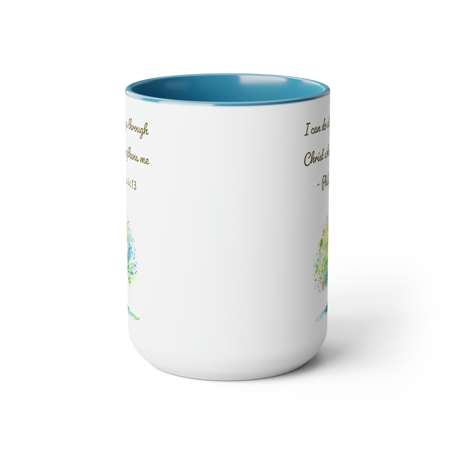 Philippians 4:13 Two-Tone Coffee Mugs, 15oz