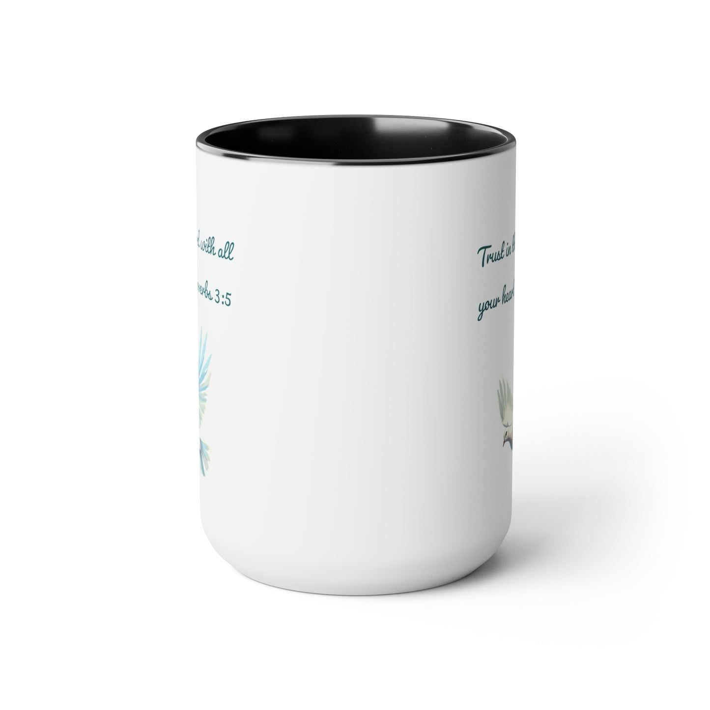 Trust in the Lord, Proverbs 3:5, Two-Tone Coffee Mugs, 15oz