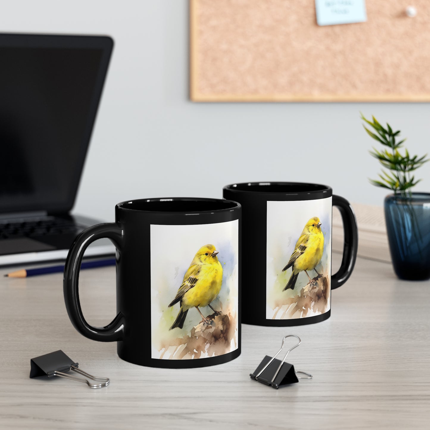 Canary Watercolor Mug - 11 oz Ceramic Mug