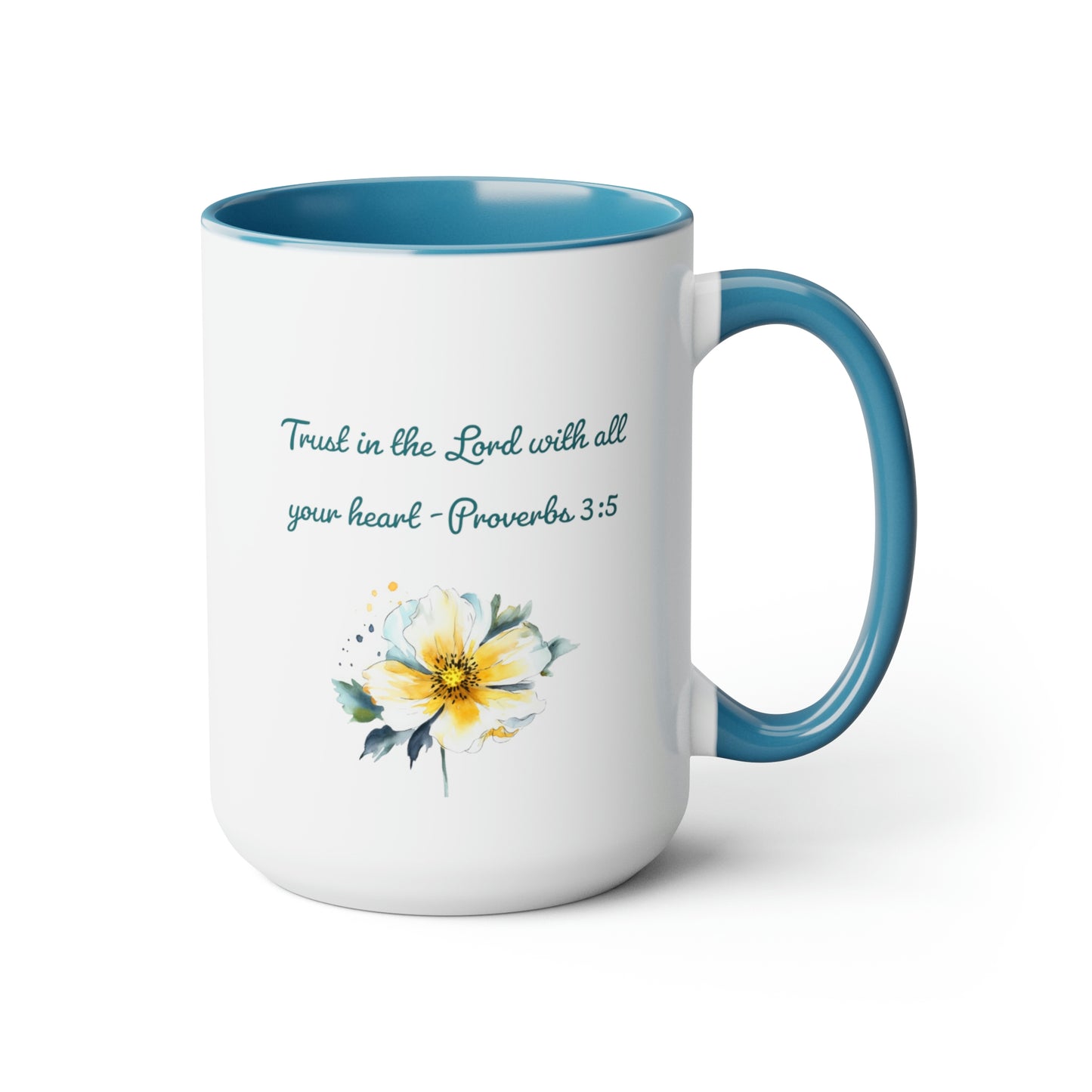 Trust in the Lord, Proverbs 3:5, Two-Tone Coffee Mugs, 15oz