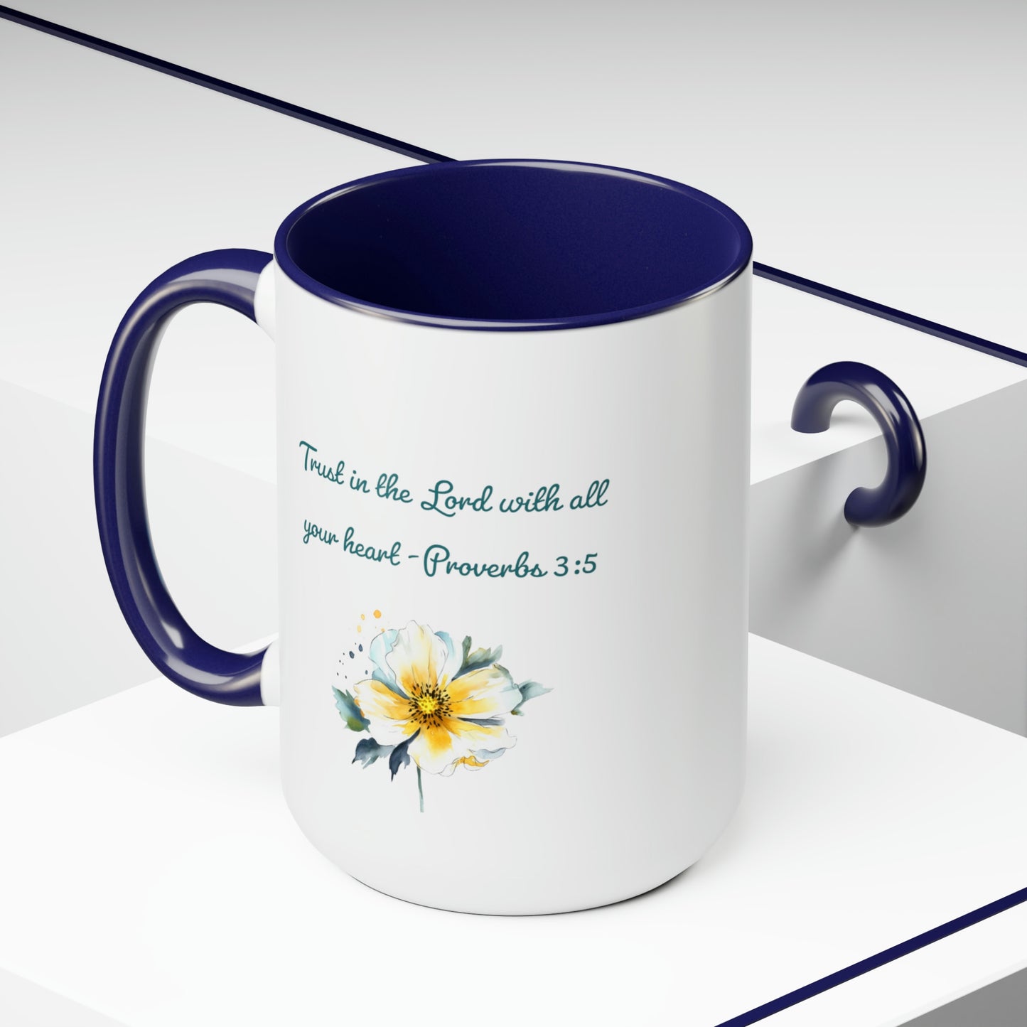 Trust in the Lord, Proverbs 3:5, Two-Tone Coffee Mugs, 15oz