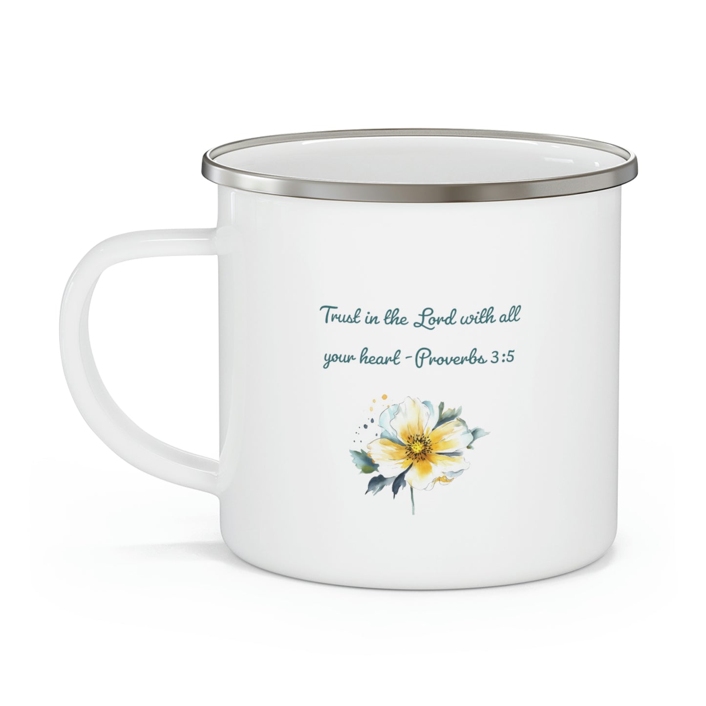 Trust in the Lord, Proverbs 3:5 Camping Mug, enamel, 12 oz