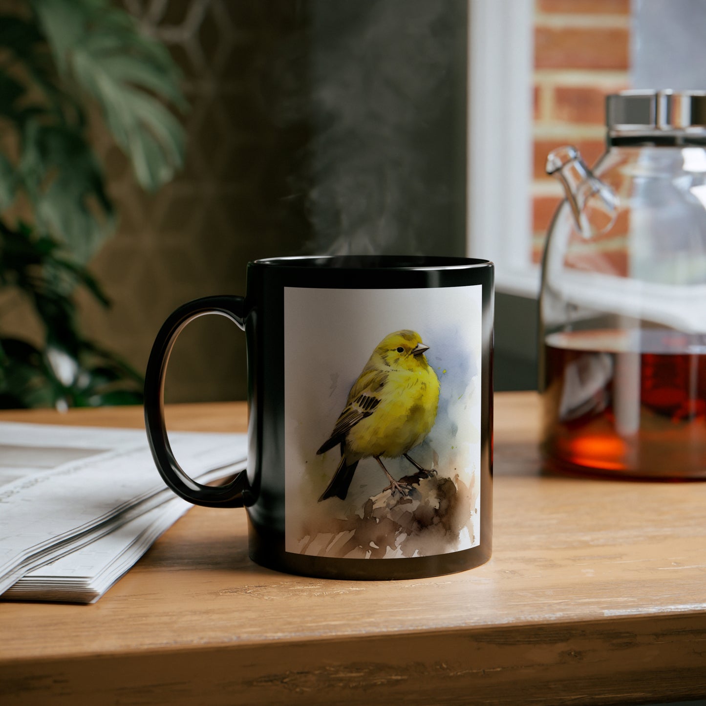 Canary Watercolor Mug - 11 oz Ceramic Mug