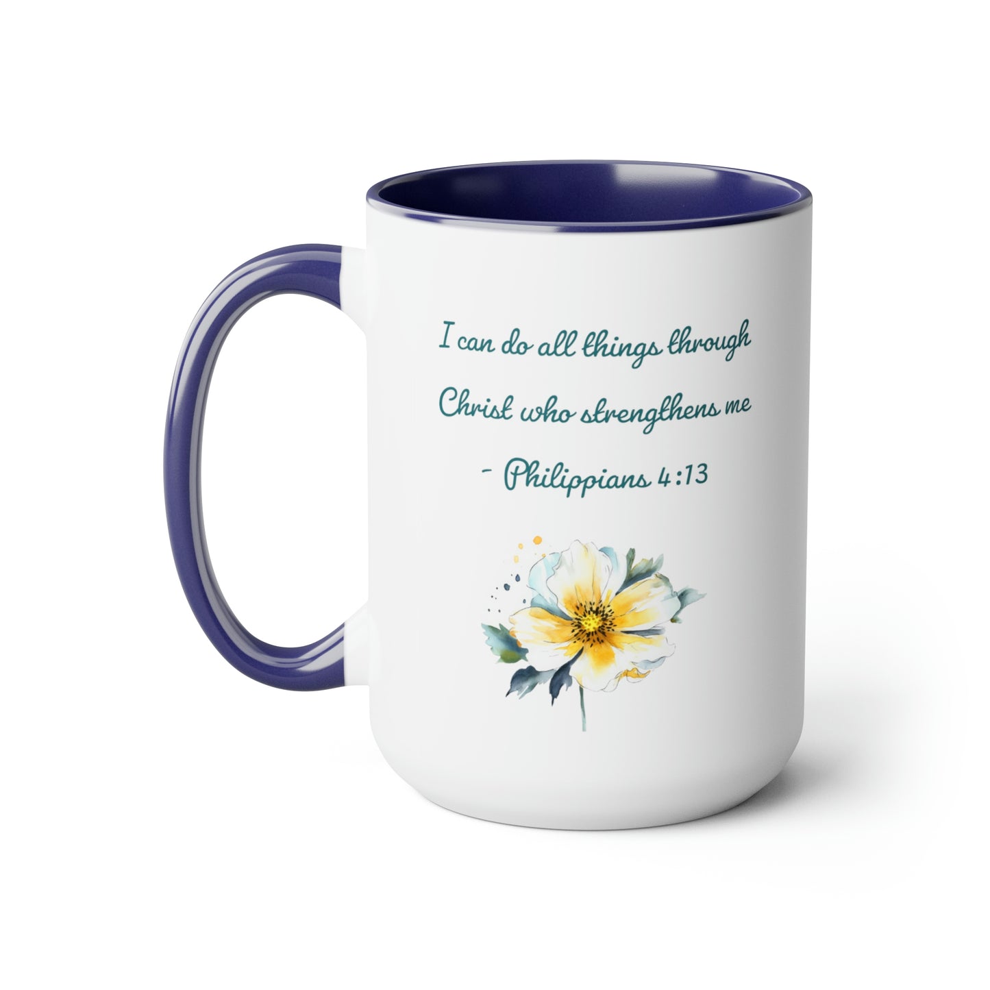 Philippians 4:13, Two-Tone Coffee Mugs, 15oz