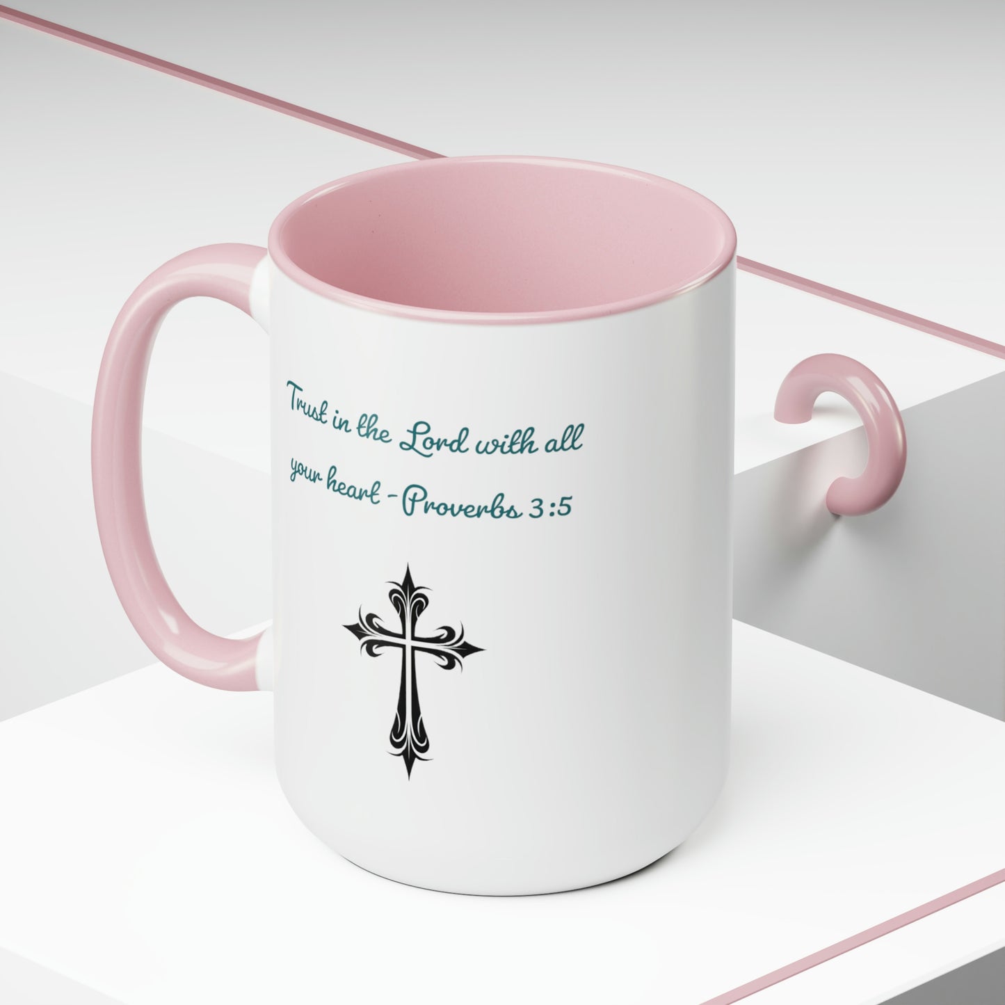Trust in the Lord, Proverbs 3:5, Two-Tone Coffee Mugs, 15oz