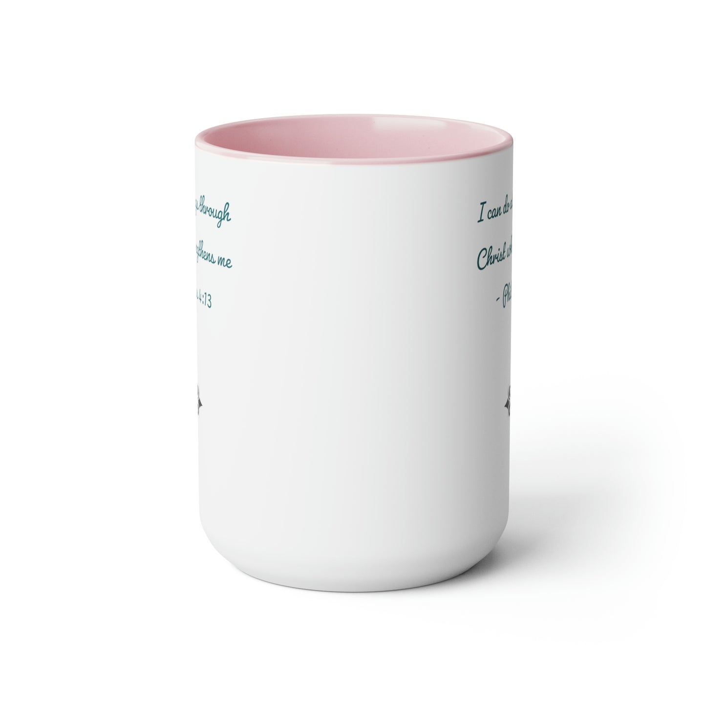 Philippians 4:13, Cross, Two-Tone Coffee Mugs, 15oz