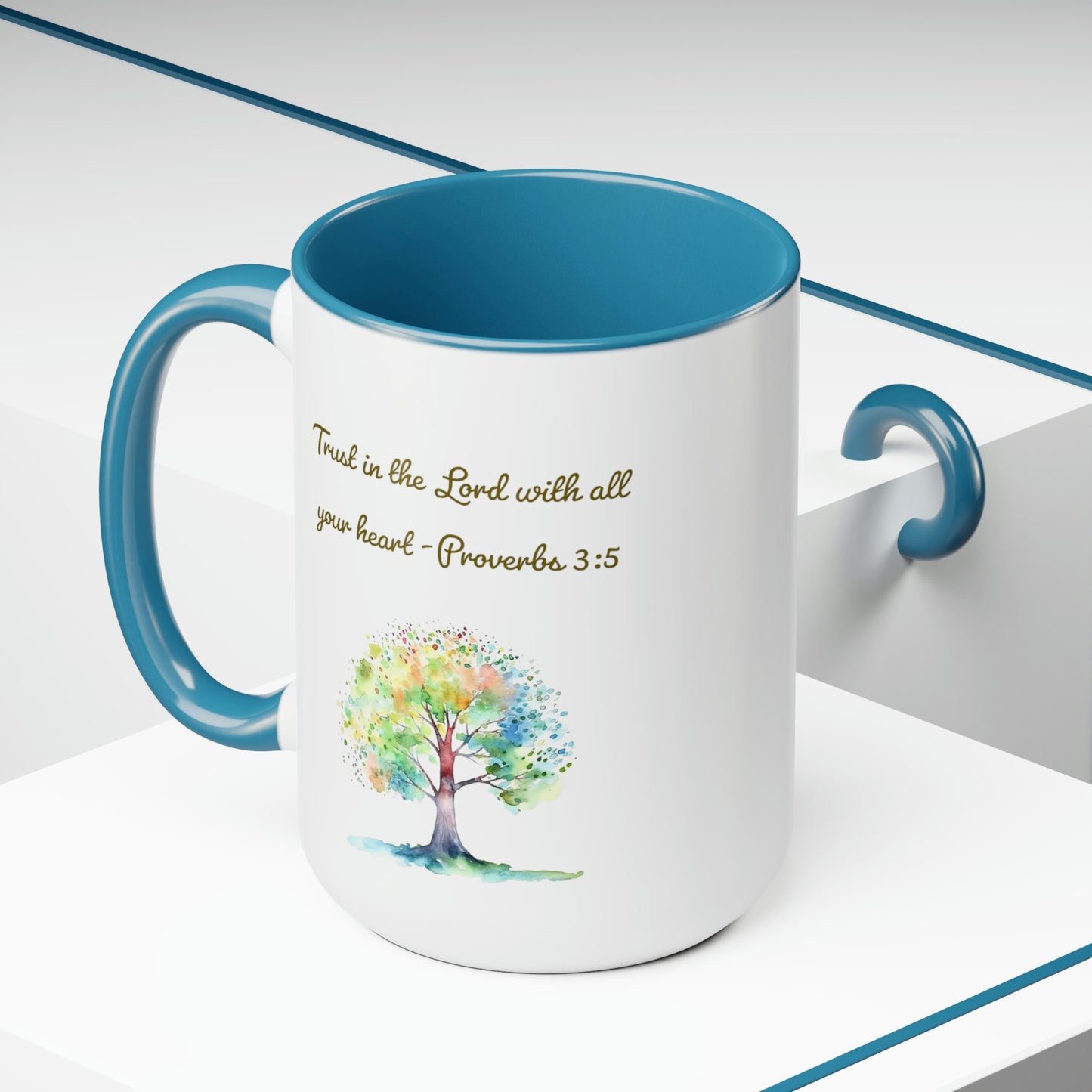 Trust in the Lord Proverbs 3:5 Two-Tone Coffee Mugs 15oz