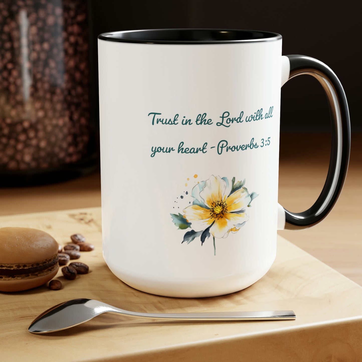 Trust in the Lord, Proverbs 3:5, Two-Tone Coffee Mugs, 15oz